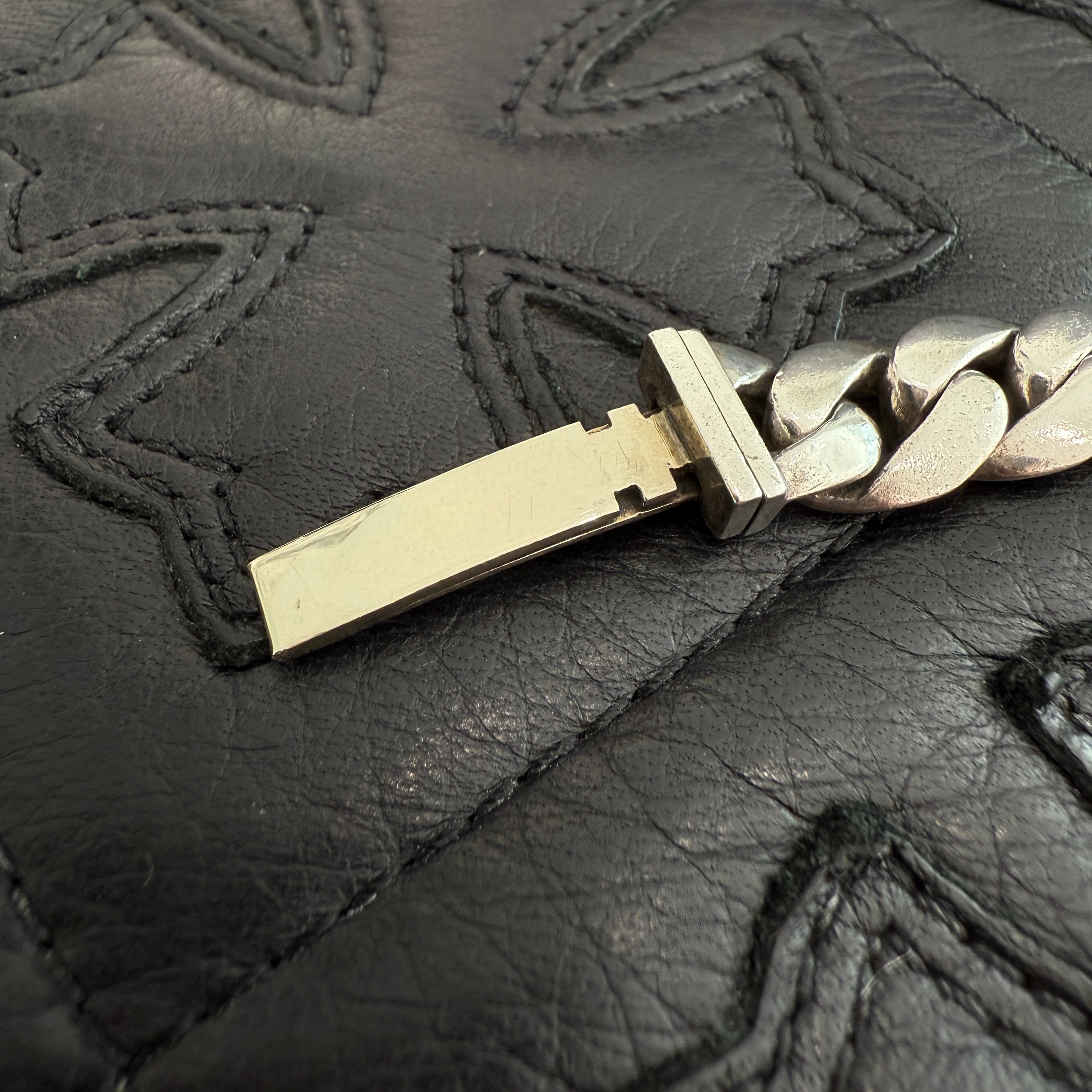 CHROME HEARTS Baby ID Floral Cross Bracelet Pave Ruby 20LINK クロムハーツ ベビー ID フローラルクロス ブレスレット パヴェルビー 20リンク シルバー925