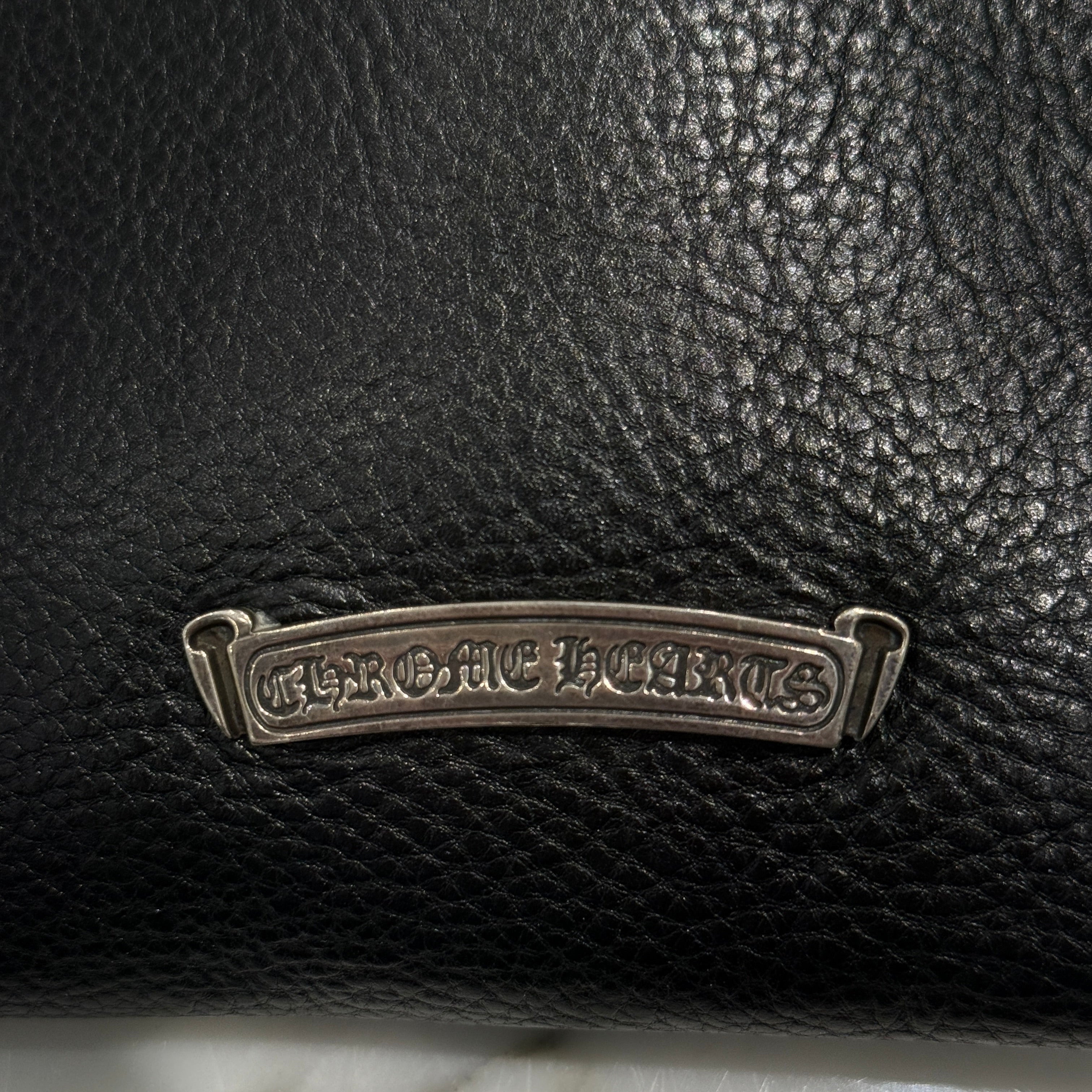 CHROME HEARTS CH Silver Cross Square Pocket Leather Shoulder Bag クロムハーツ CH シルバークロス スクエアポケット レザーショルダーバッグ