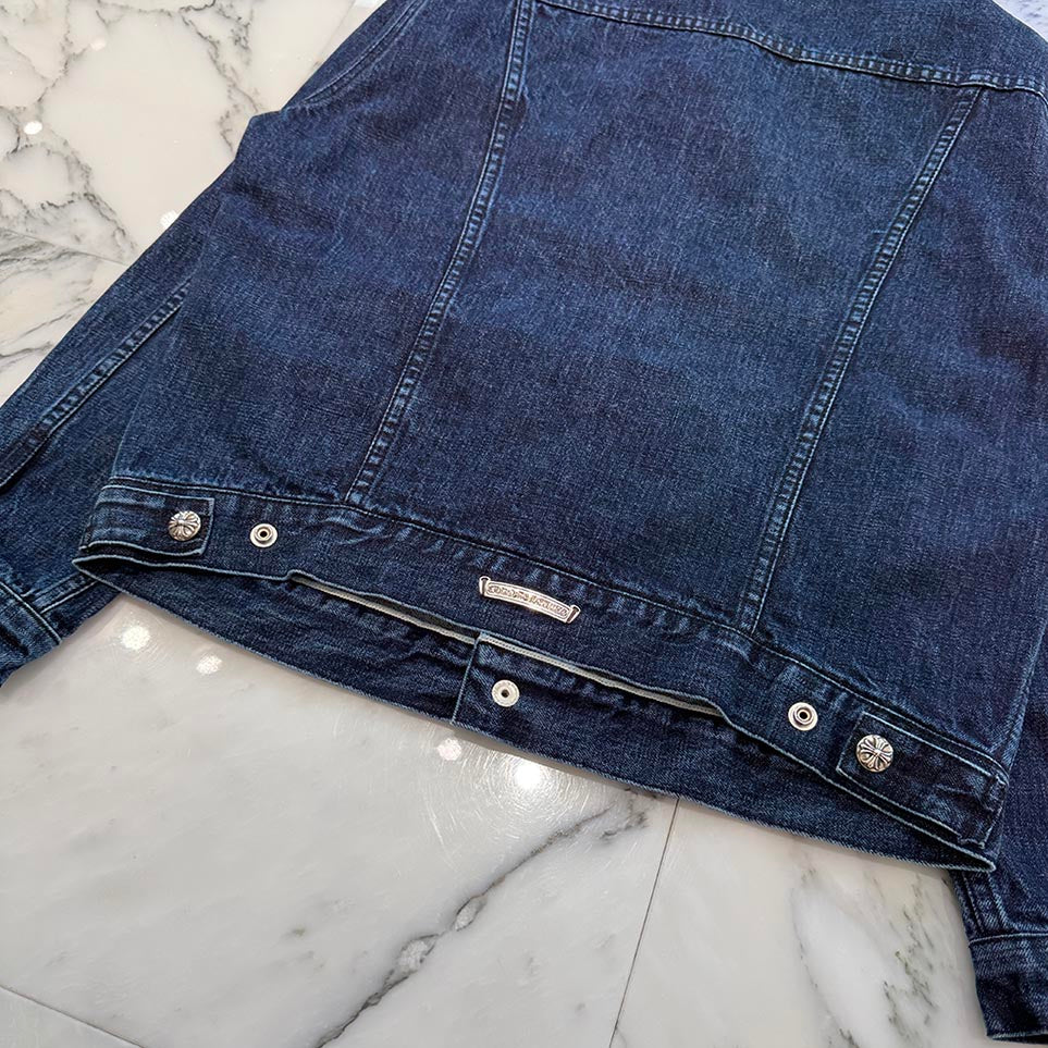 CHROME HEARTS Cross Ball Button MOTO BREATH Denim Jacket Size S クロムハーツ クロスボールボタン モーターブレス デニムジャケット サイズS