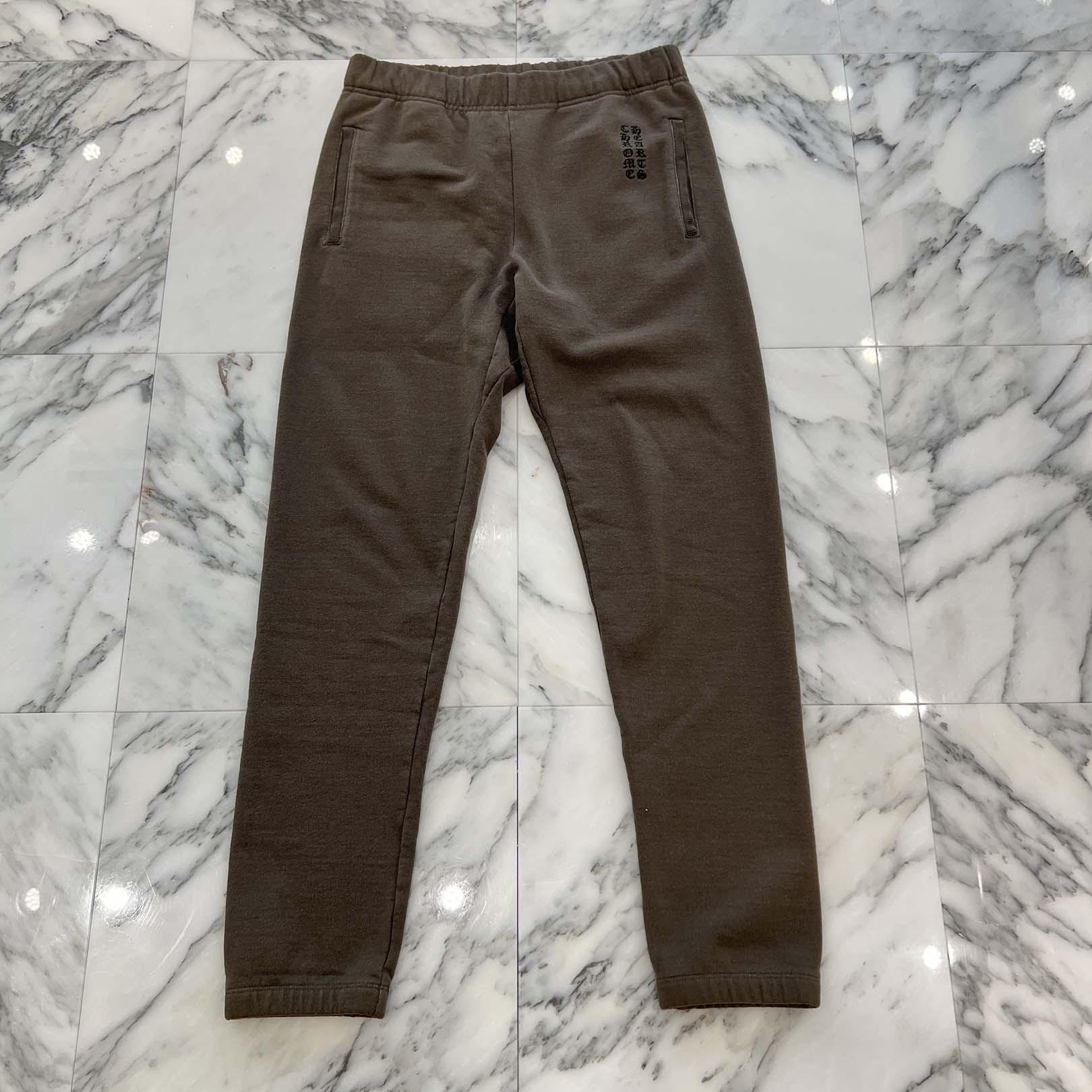 CHROME HEARTS Y NOT Vertical Logo Embroidery Sweat Long Pants Size S クロムハーツ ワイノット ヴァーティカルロゴ 刺繍 スウェットロングパンツ サイズS