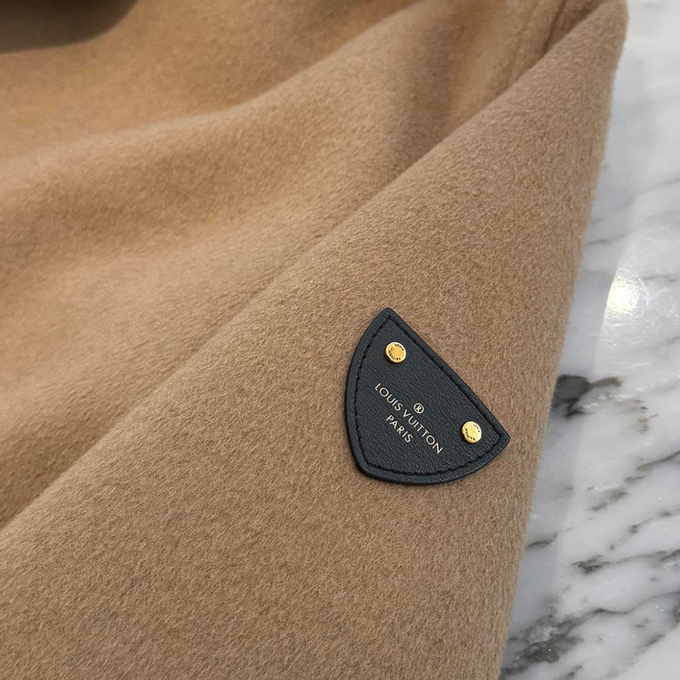 LOUIS VUITTON Belted Double Face Hooded Wrap Coat FKC013NUV Size 34 ルイヴィトン ベルテッド ダブルフェイス フーデット ラップコート サイズ34