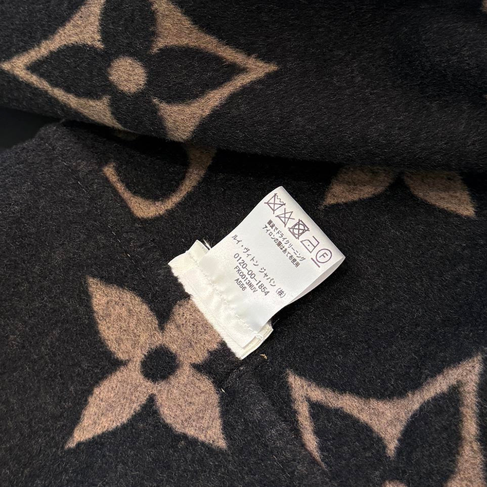 LOUIS VUITTON Belted Double Face Hooded Wrap Coat FKC013NUV Size 34 ルイヴィトン ベルテッド ダブルフェイス フーデット ラップコート サイズ34