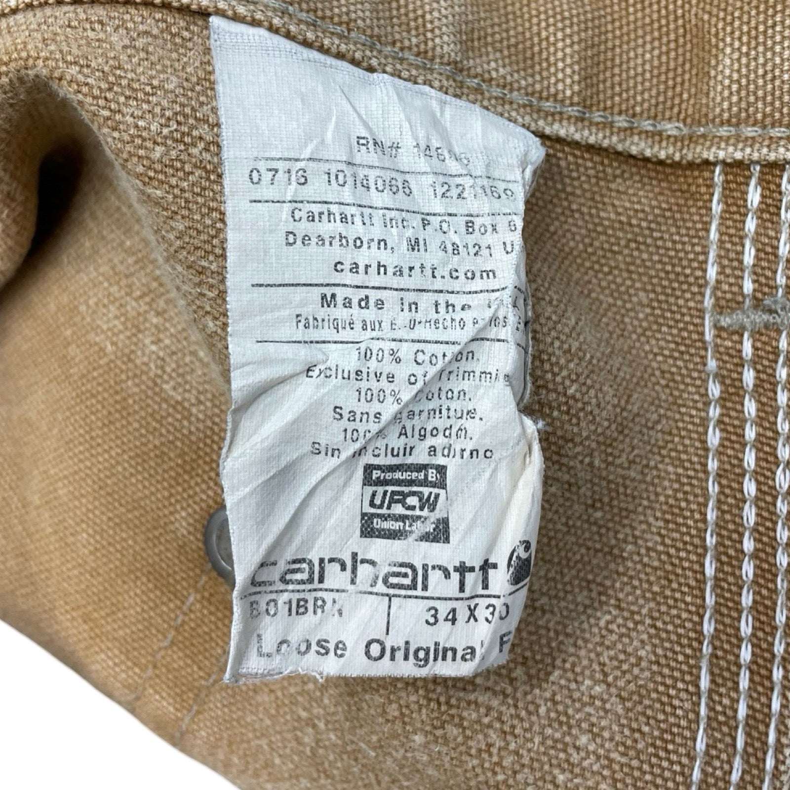 Carhartt Double Knee Denim Painter Pants Size 34×30