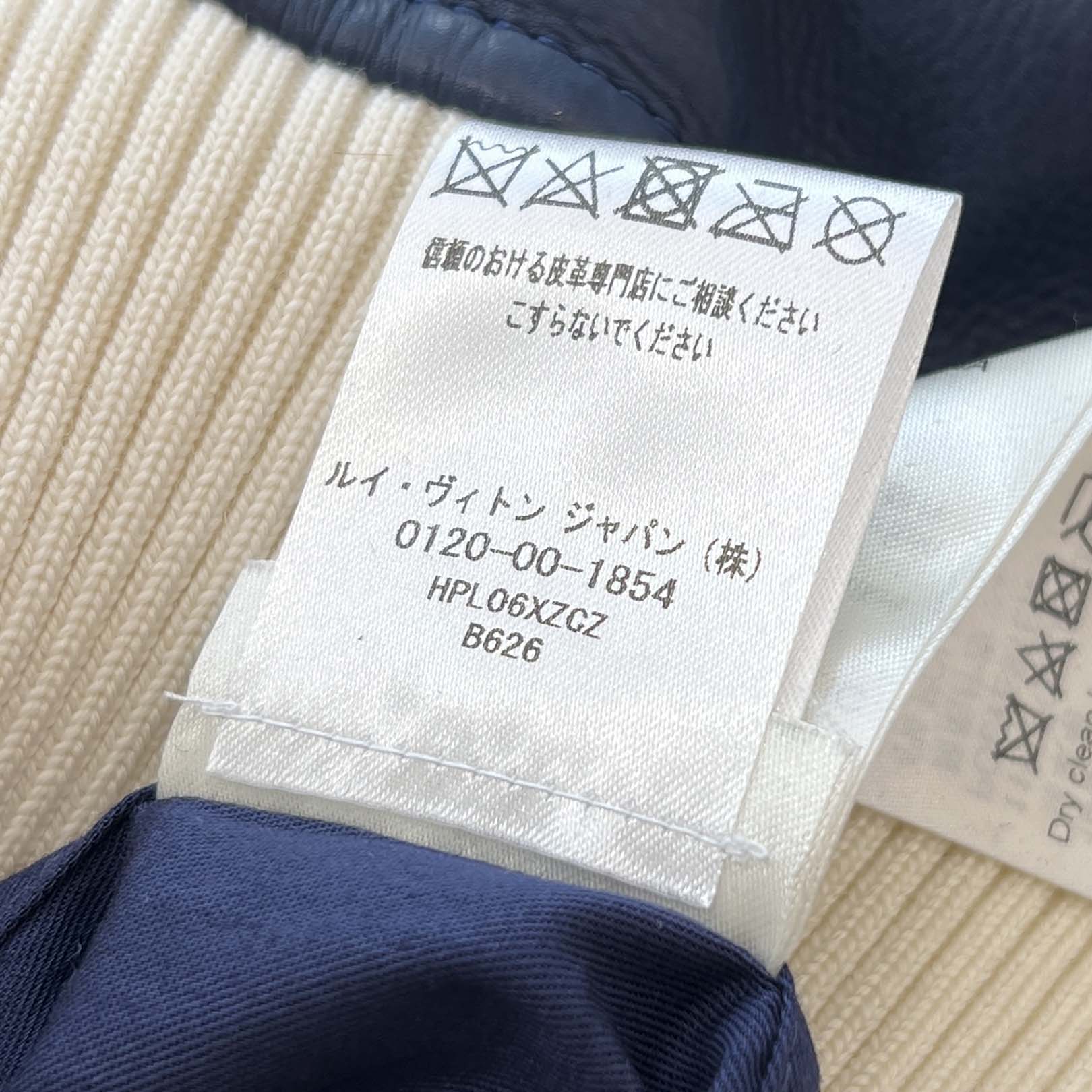 LOUIS VUITTON 2023AW Logo Patch Boa Leather Switching Varsity Jacket HPL06X Size 52 ルイヴィトン ロゴパッチ ボアレザー切替 バーシティジャケット サイズ52