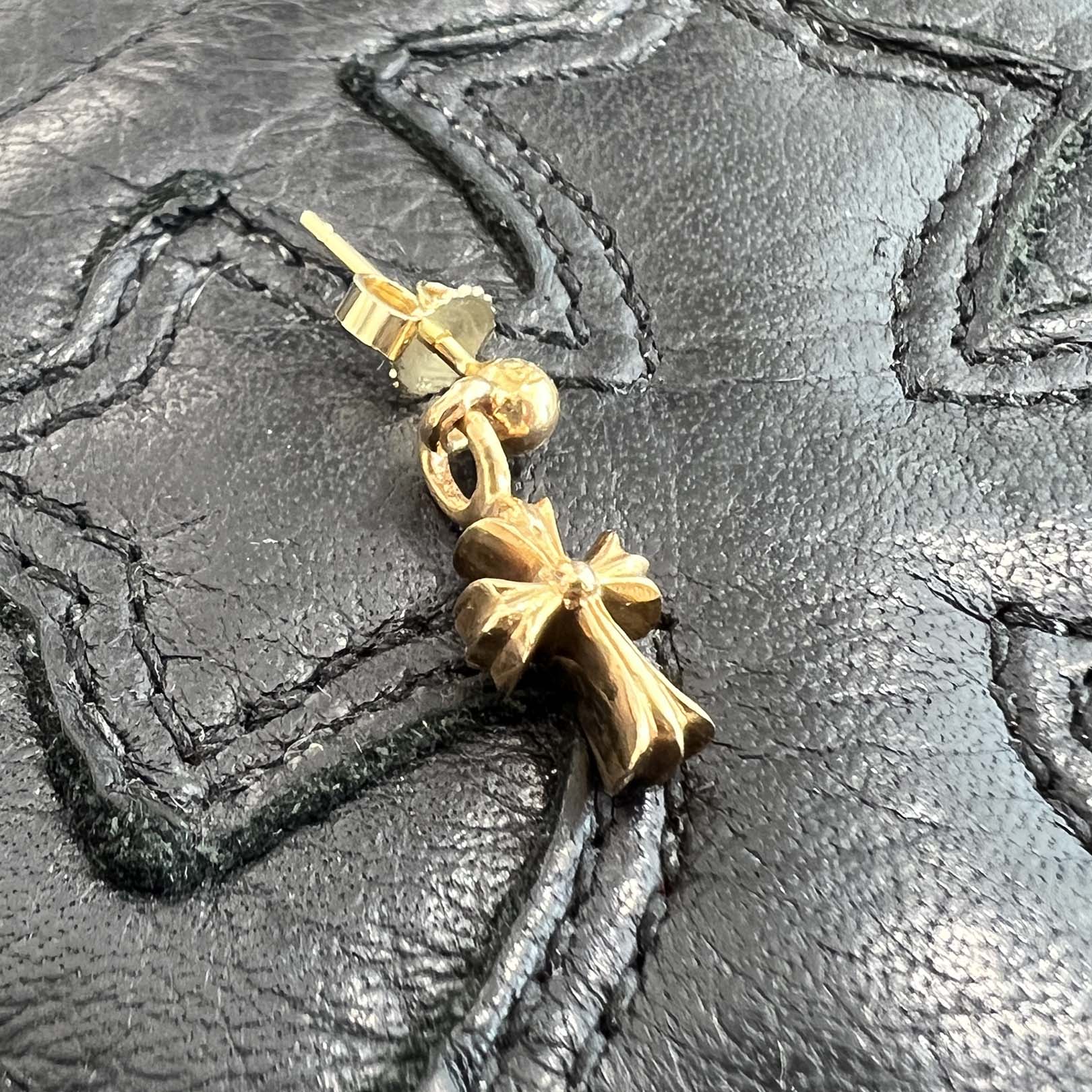 CHROME HEARTS 22K Stack CH Cross Drop Earrings クロムハーツ 22K