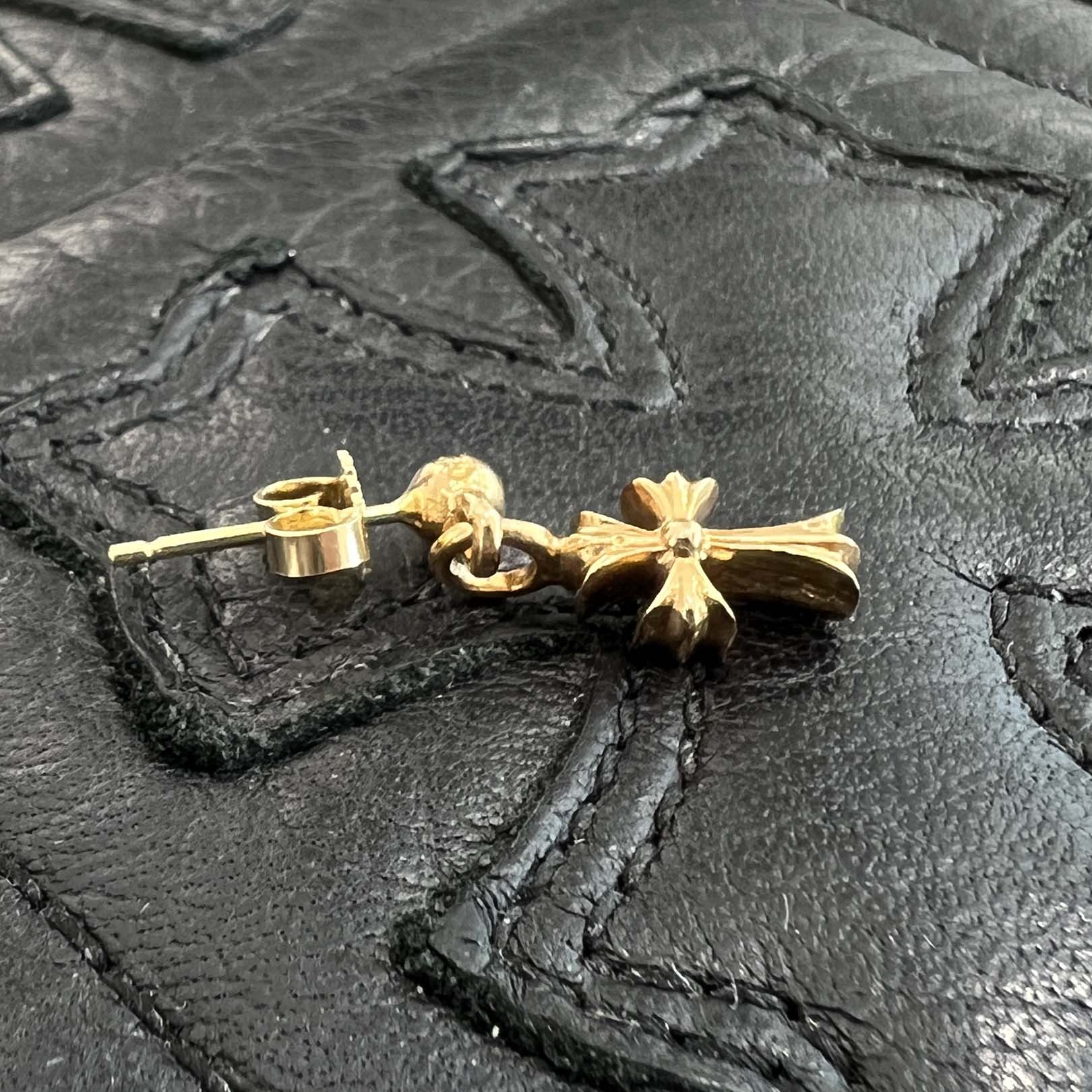 CHROME HEARTS 22K Stack CH Cross Drop Earrings クロムハーツ 22K スタック CHクロス ドロップ イヤリング ピアス
