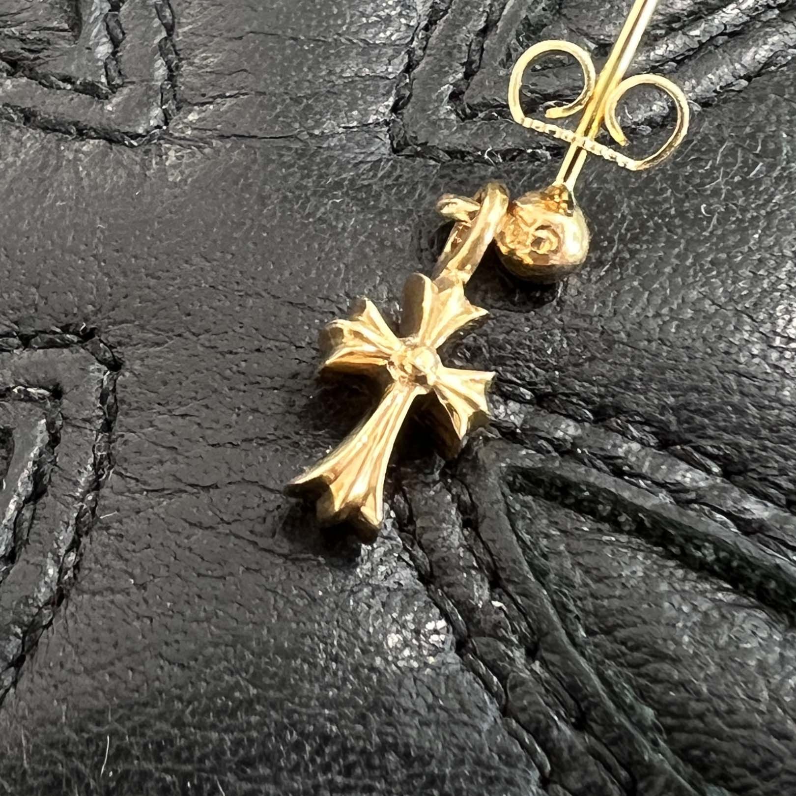 CHROME HEARTS 22K Stack CH Cross Drop Earrings クロムハーツ 22K