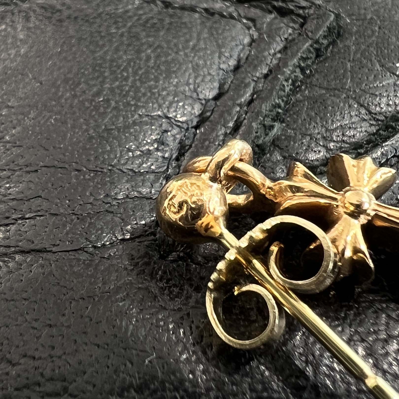 CHROME HEARTS 22K Stack CH Cross Drop Earrings クロムハーツ 22K スタック CHクロス ドロップ イヤリング ピアス