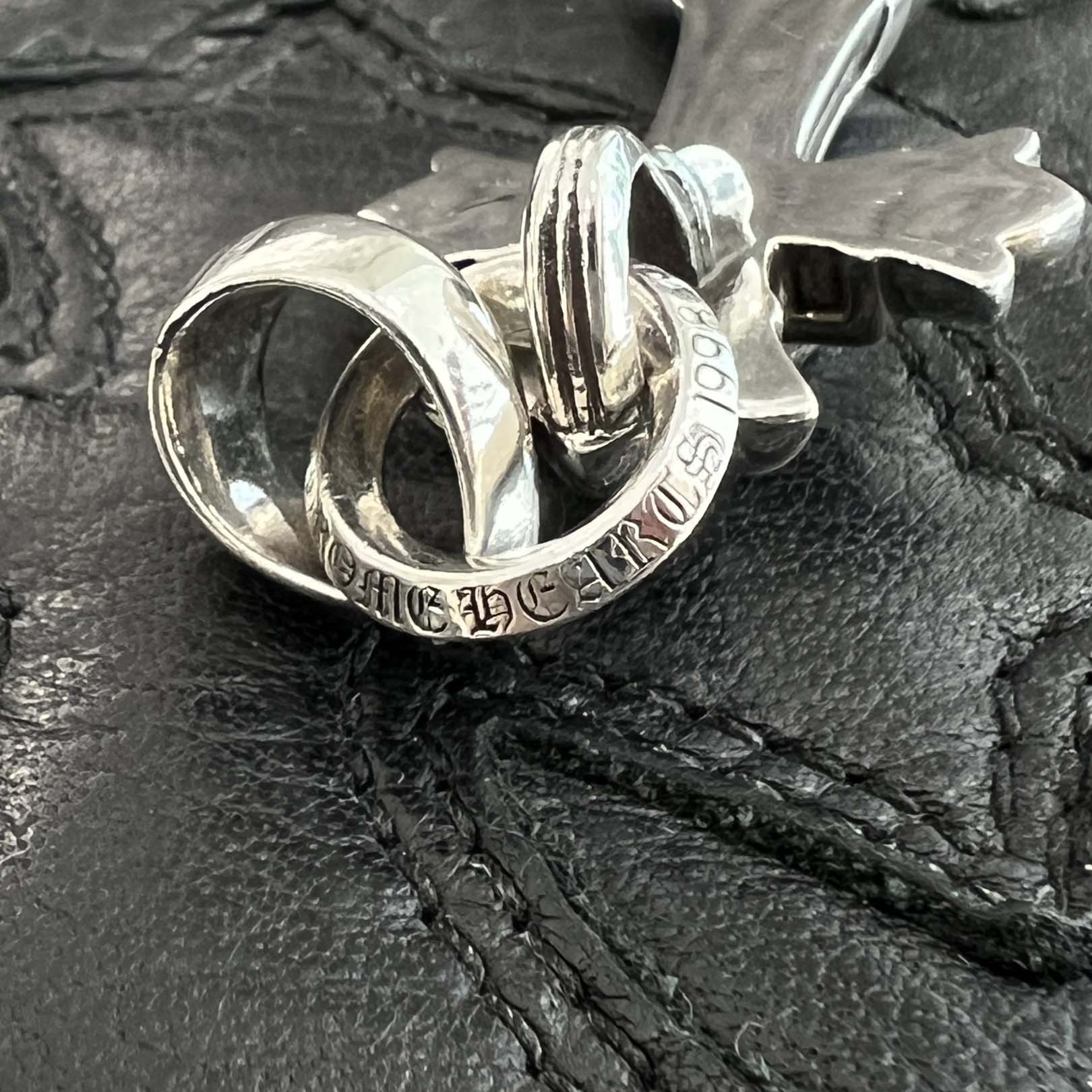 CHROME HEARTS Double CH Cross Small Pendant Top With Bail クロム