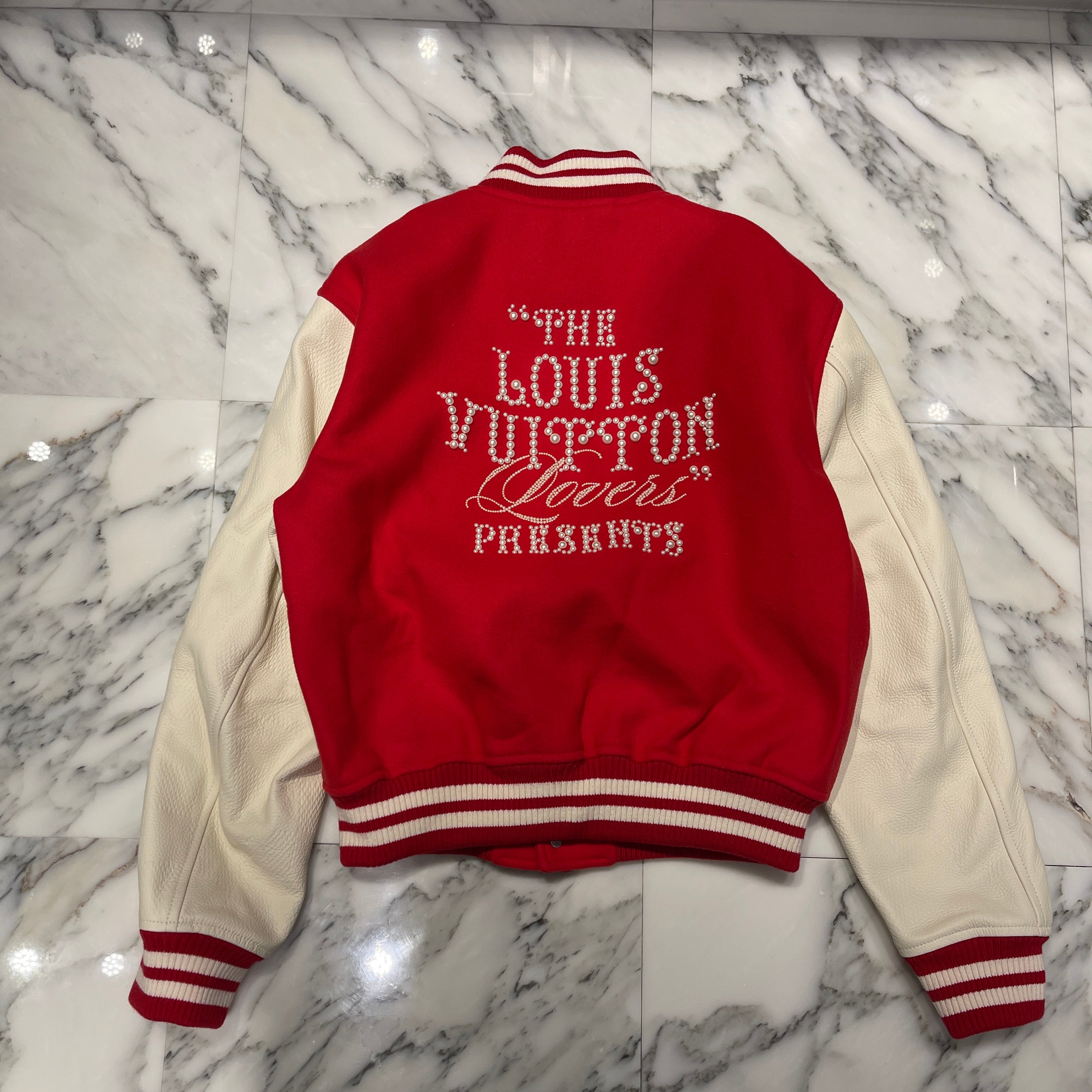 LOUIS VUITTON 2024SS Mixed Leather Varsity Blouson 1AFIQ9 Size 48 ルイヴィトン ミックスレザーバーシティブルゾン サイズ48