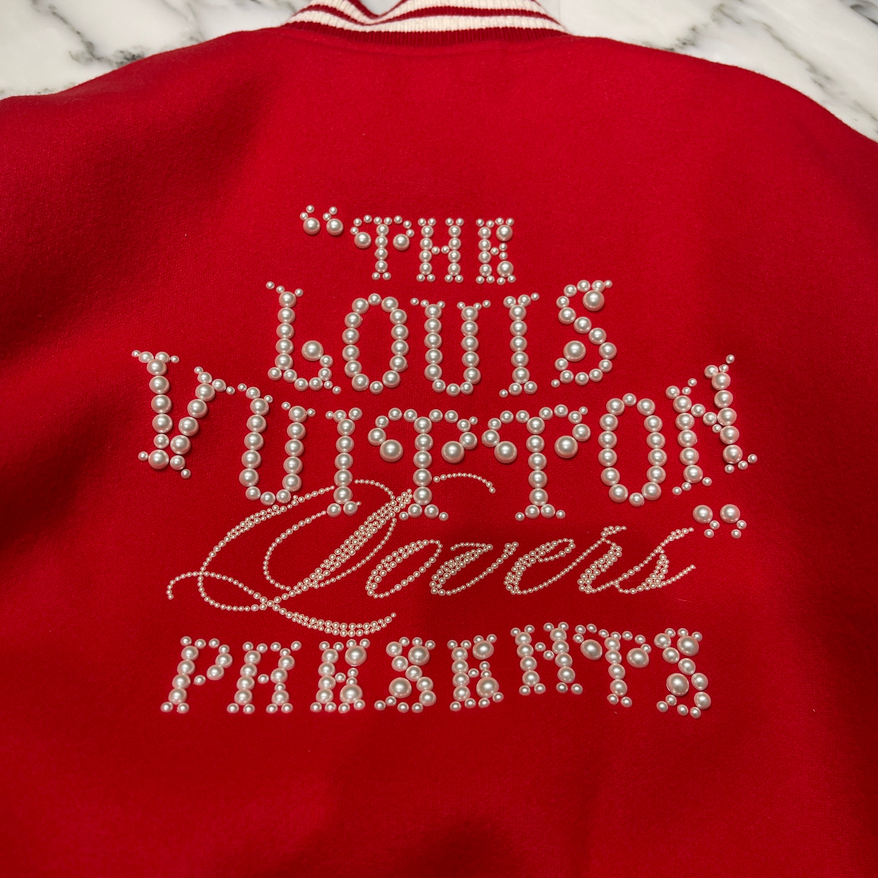 LOUIS VUITTON 2024SS Mixed Leather Varsity Blouson 1AFIQ9 Size 48 ルイヴィトン ミックスレザーバーシティブルゾン サイズ48