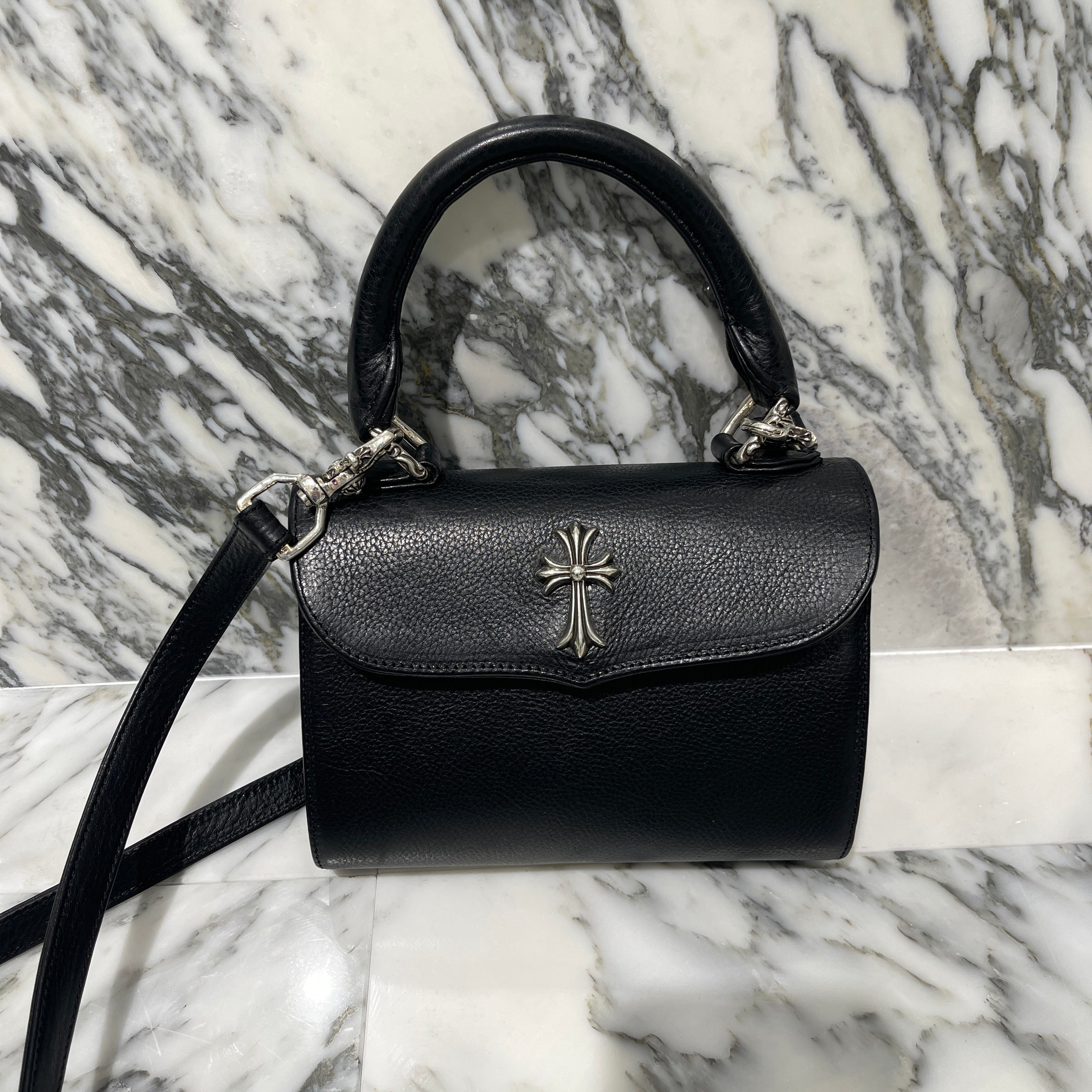 CHROME HEARTS DOC ADAMS CH CROSS 2 WAY LEATHER BAG クロムハーツ ドッグアダムス CHクロス２WAY レザーバッグ ショルダーバッグ トートバッグ