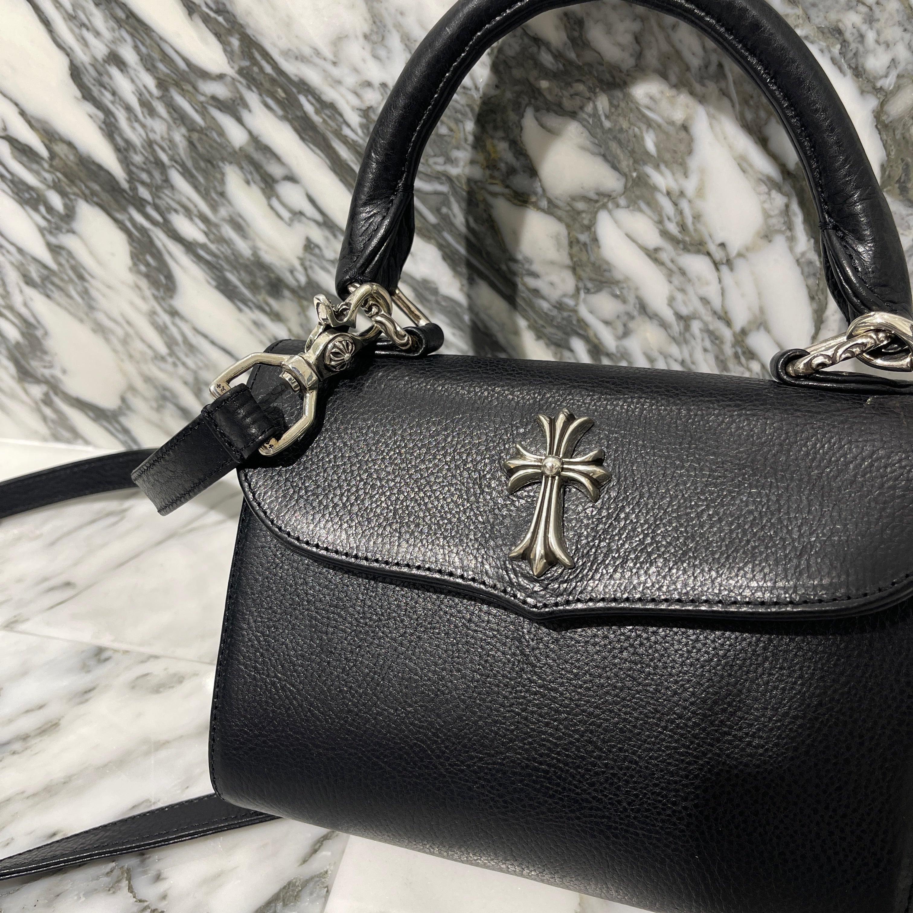 CHROME HEARTS DOC ADAMS CH CROSS 2 WAY LEATHER BAG クロムハーツ ドッグアダムス CHクロス２WAY レザーバッグ ショルダーバッグ トートバッグ