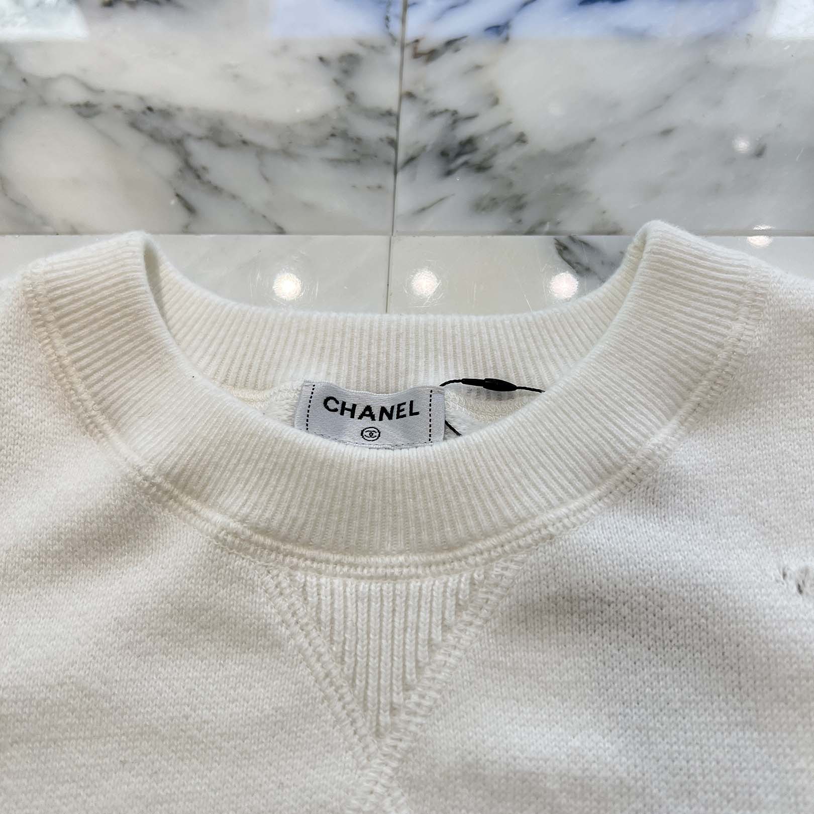 CHANEL Coco Mark Multi Motif Embroidery Knit Sweater Size 36 シャネル ココマーク マルチモチーフ刺繍 ニットセーター サイズ36