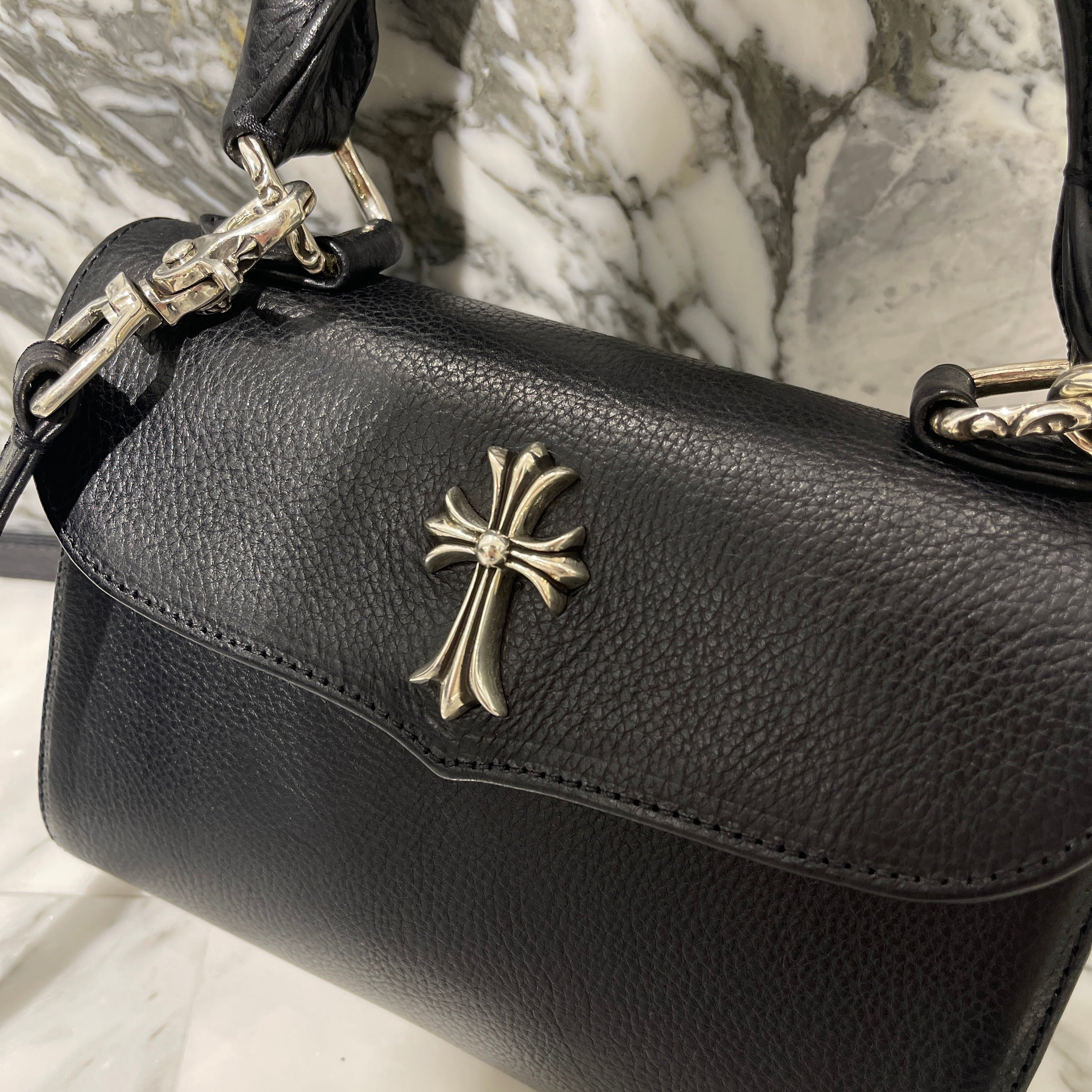 CHROME HEARTS DOC ADAMS CH CROSS 2 WAY LEATHER BAG クロムハーツ ドッグアダムス CHクロス２WAY レザーバッグ ショルダーバッグ トートバッグ