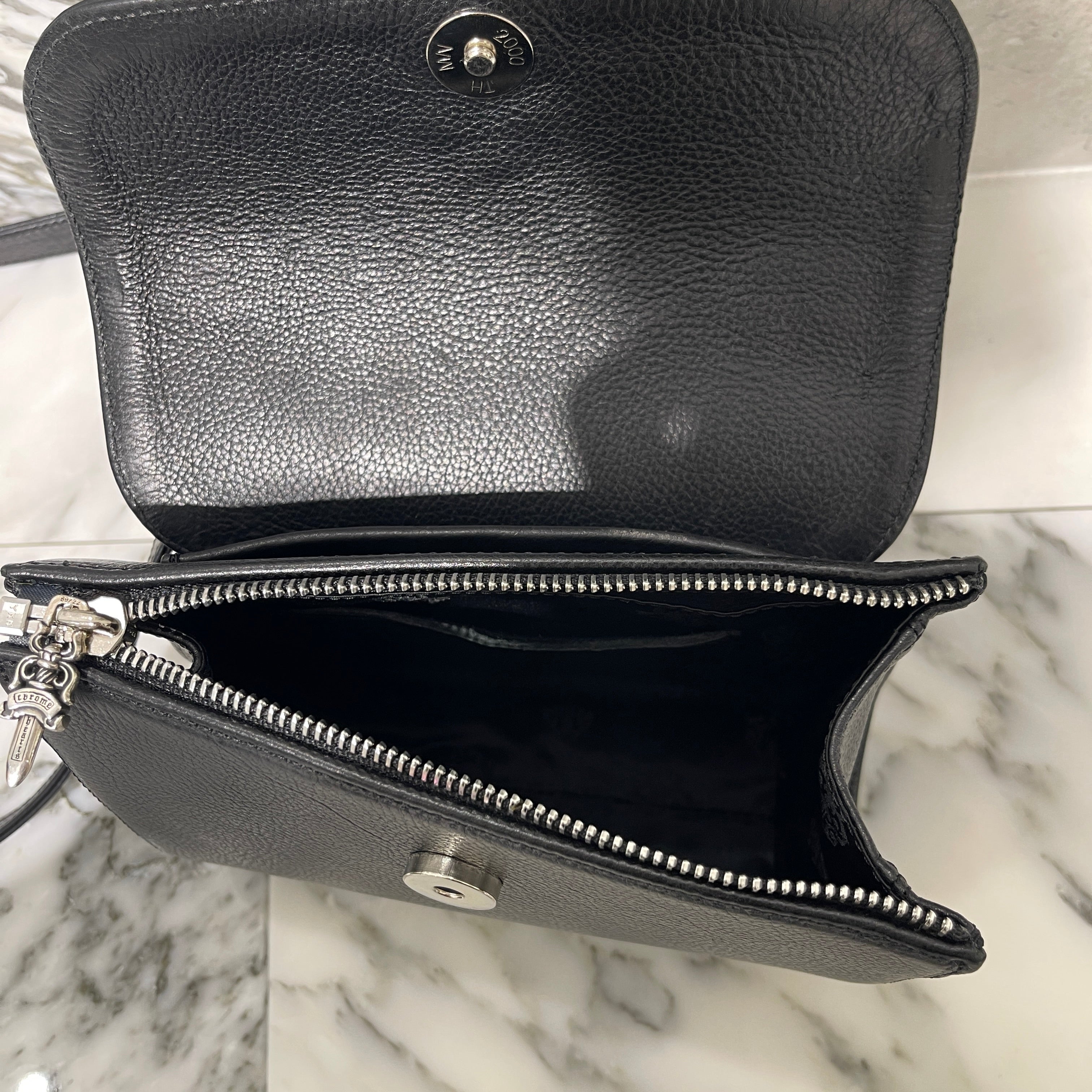 CHROME HEARTS DOC ADAMS CH CROSS 2 WAY LEATHER BAG クロムハーツ