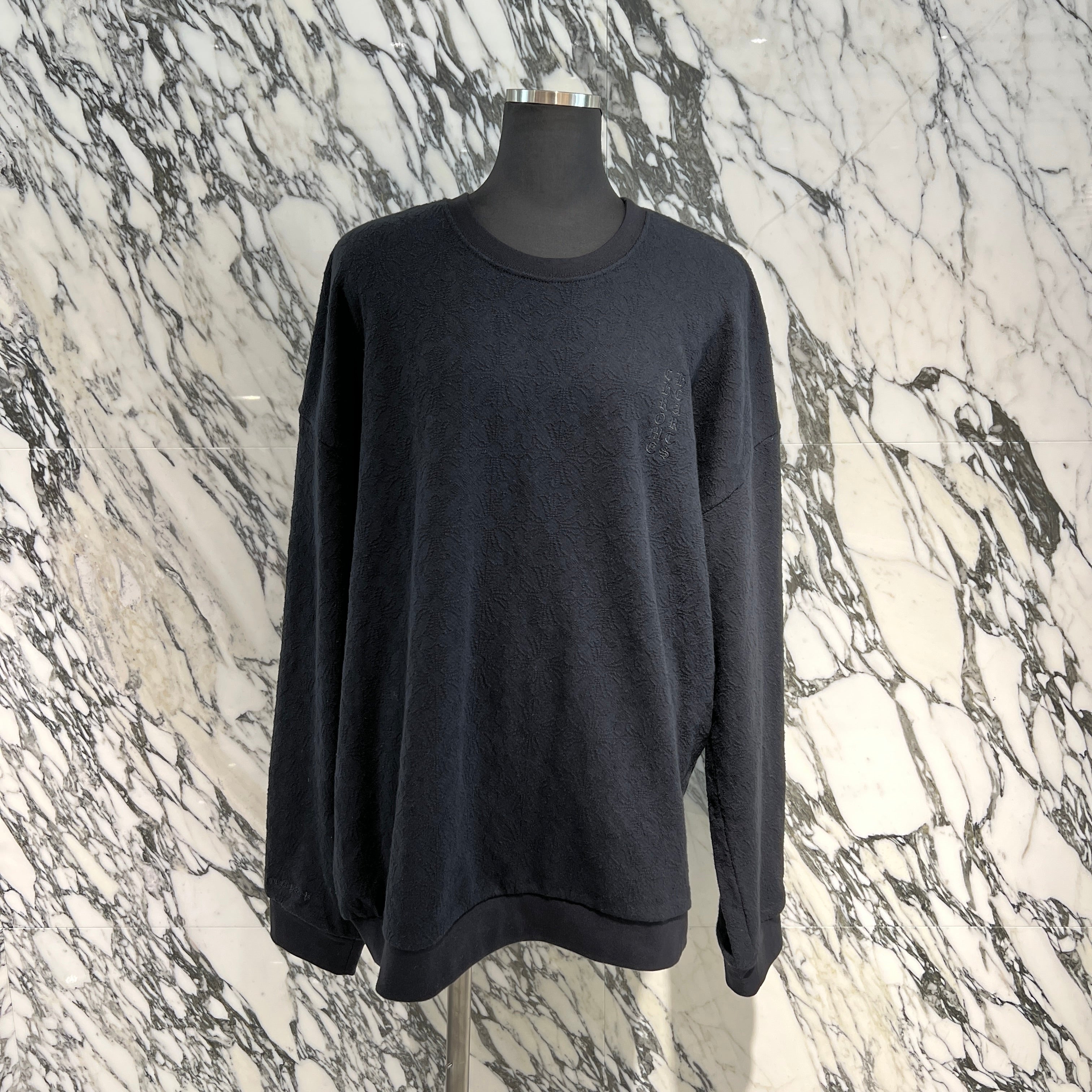 CHROME HEARTS Y NOT Vertical Logo Embroidery CH Plus Sweat Shirt Size L クロムハーツ ワイノット ヴァーティカルロゴ刺繍 CHプラス総柄 スウェットシャツ Tシャツ サイズL