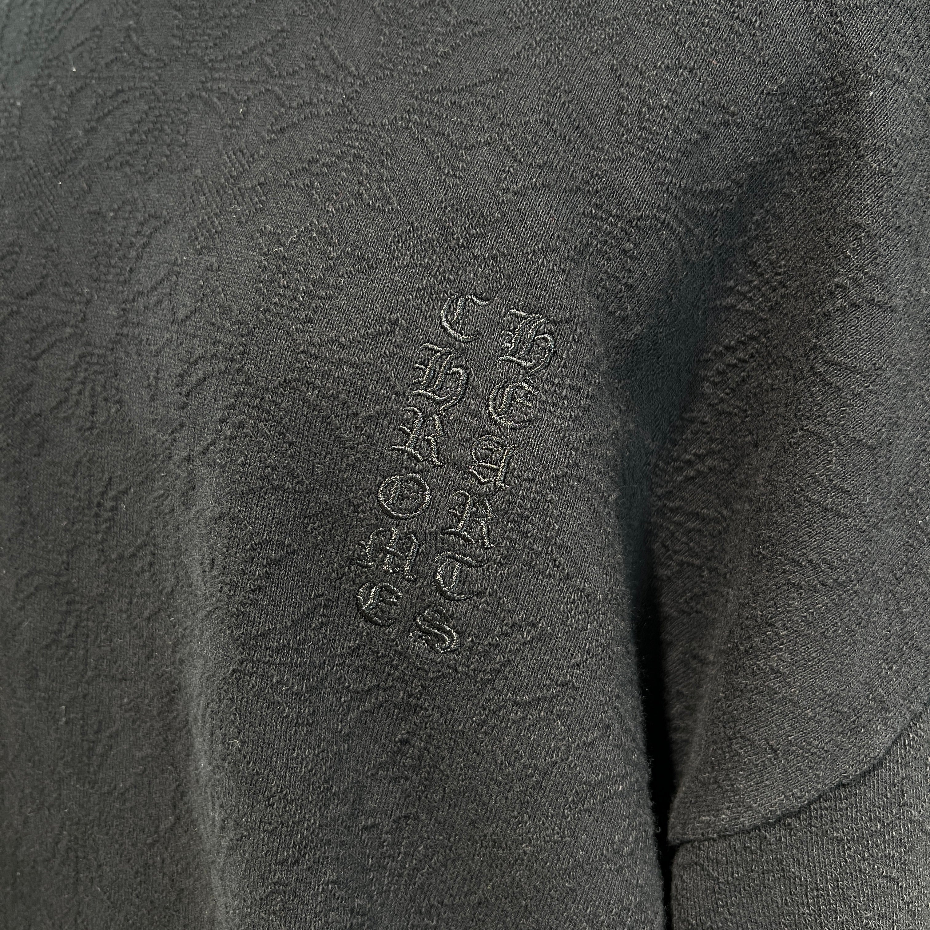 CHROME HEARTS Y NOT Vertical Logo Embroidery CH Plus Sweat Shirt Size L クロムハーツ ワイノット ヴァーティカルロゴ刺繍 CHプラス総柄 スウェットシャツ Tシャツ サイズL