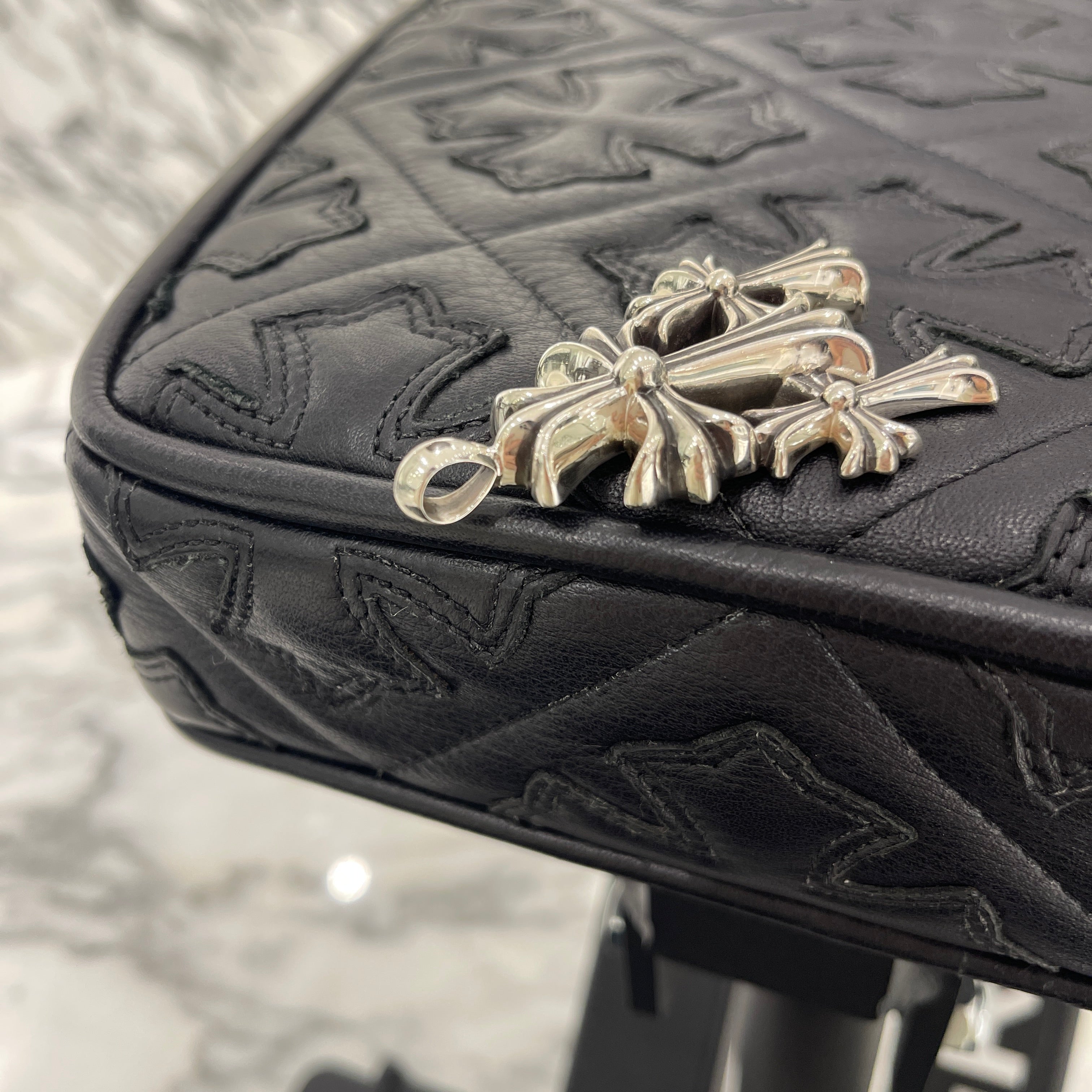 CHROME HEARTS TRIPLE CROSS NECKLESS Charm クロムハーツ トリプルクロス ネックレスチャーム シルバー925