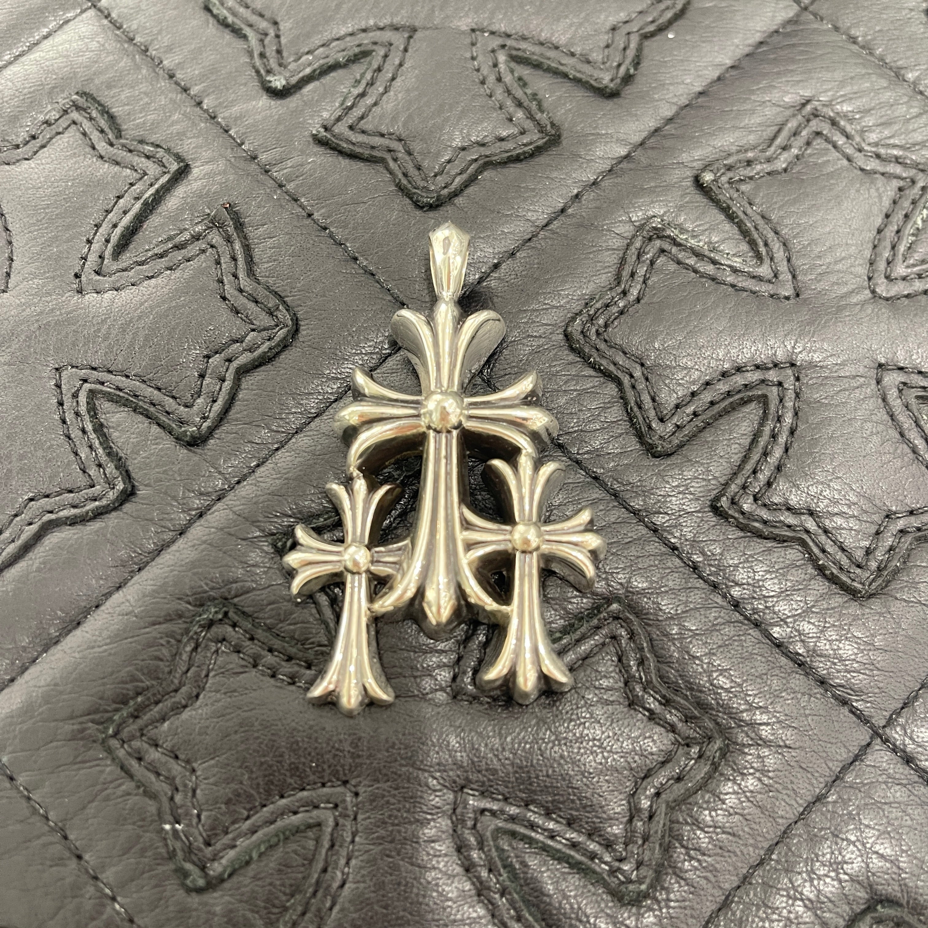 CHROME HEARTS TRIPLE CROSS NECKLESS Charm クロムハーツ トリプルクロス ネックレスチャーム シルバー925