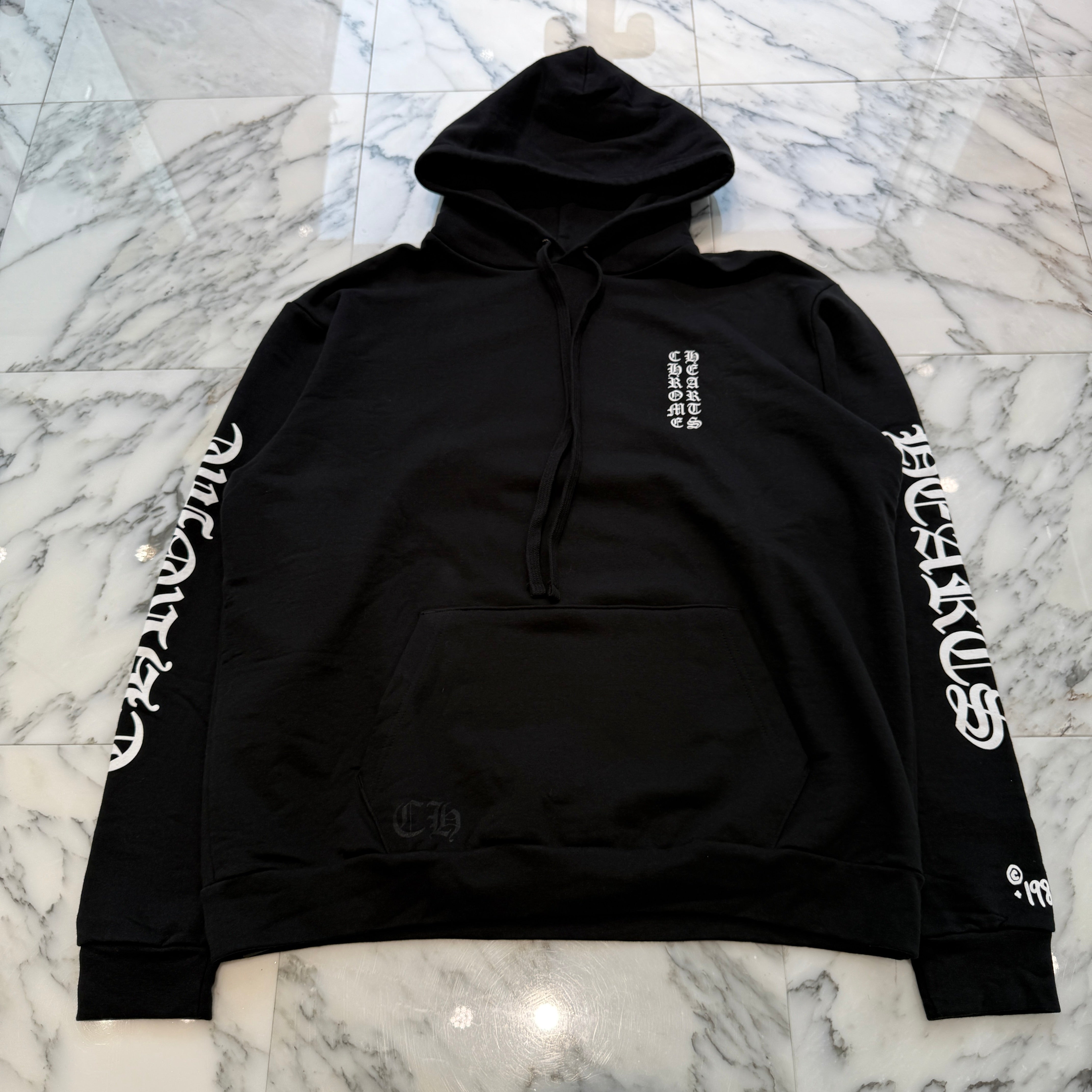 CHROME HEARTS 1988 Vertical Logo Pullover Hoodie Size L クロムハーツ 1988 ヴァーティカルロゴ プルオーバーフーディー サイズL