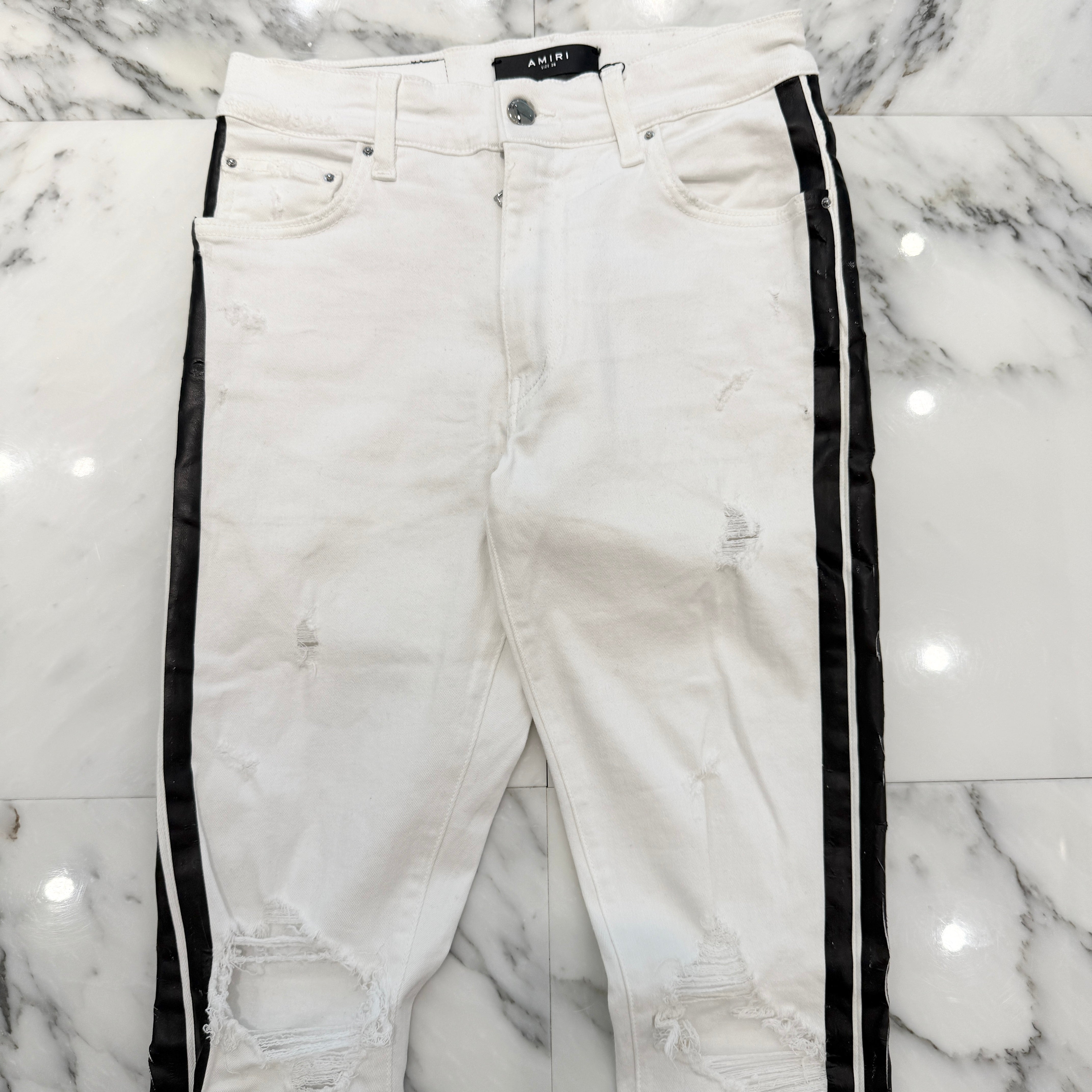 AMIRI / アミリ サイドラインペイントダメ―ジ加工スキニーデニム 28