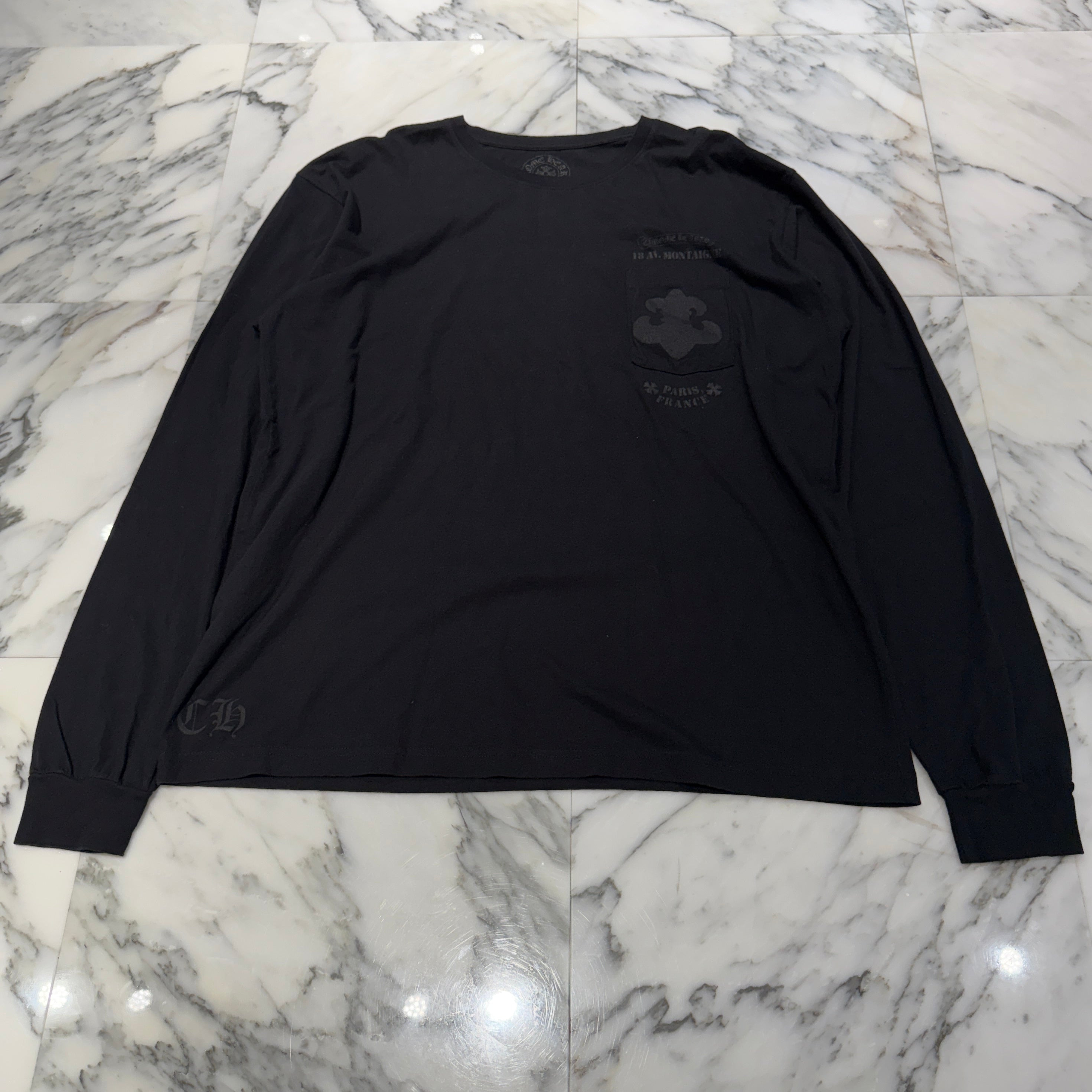 CHROME HEARTS Paris 18 AV. Montaigne Long Sleeve Tee Size XXL クロムハーツ パリス 18アベニューモンタージュ ロングスリーブTシャツ サイズXXL