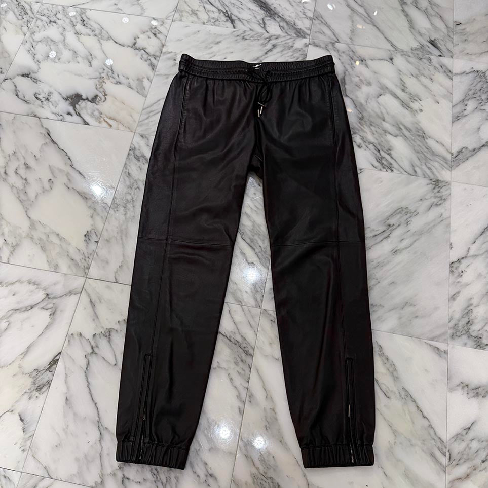 SAINT LAURENT PARIS 2021SS Lamb Leather Track Pants 664566 YC2MS Size 50 サンローランパリ ラムレザー トラック パンツ サイズ50