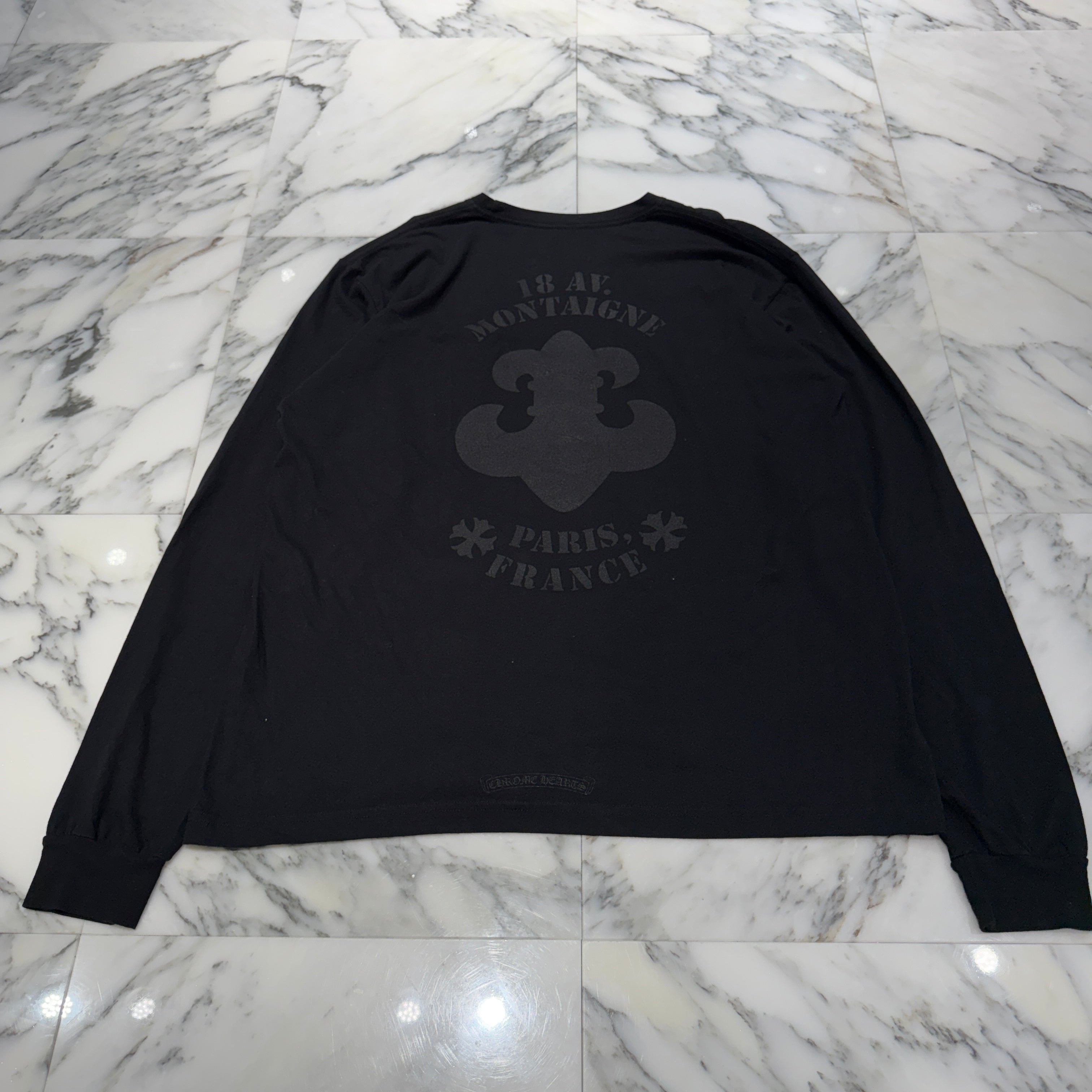 CHROME HEARTS Paris 18 AV. Montaigne Long Sleeve Tee Size XXL クロムハーツ パリス 18アベニューモンタージュ ロングスリーブTシャツ サイズXXL