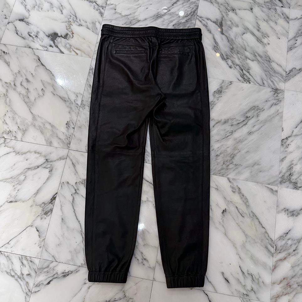 SAINT LAURENT PARIS 2021SS Lamb Leather Track Pants 664566 YC2MS Size 50 サンローランパリ ラムレザー トラック パンツ サイズ50