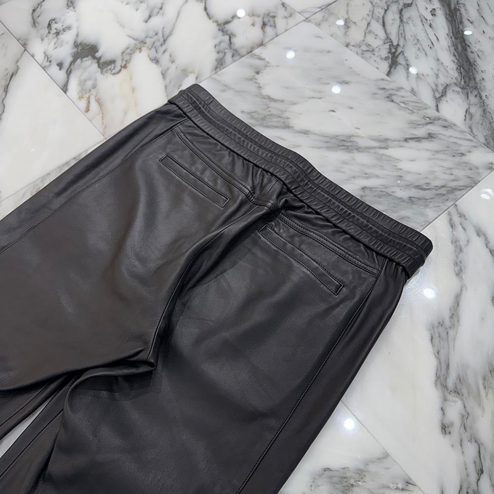 SAINT LAURENT PARIS 2021SS Lamb Leather Track Pants 664566 YC2MS Size 50 サンローランパリ ラムレザー トラック パンツ サイズ50