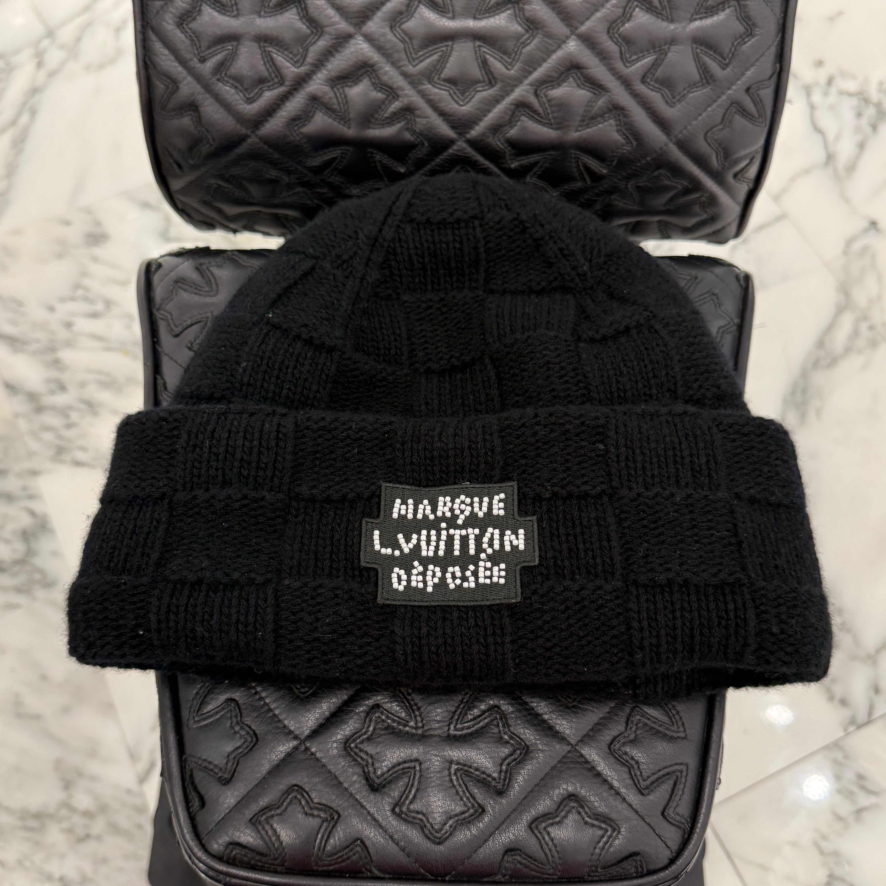 LOUIS VUITTON 2024SS Damier Pearl Wool Beanie M7336A Size S ルイヴィトン ダミエ パール ウールビーニー サイズS