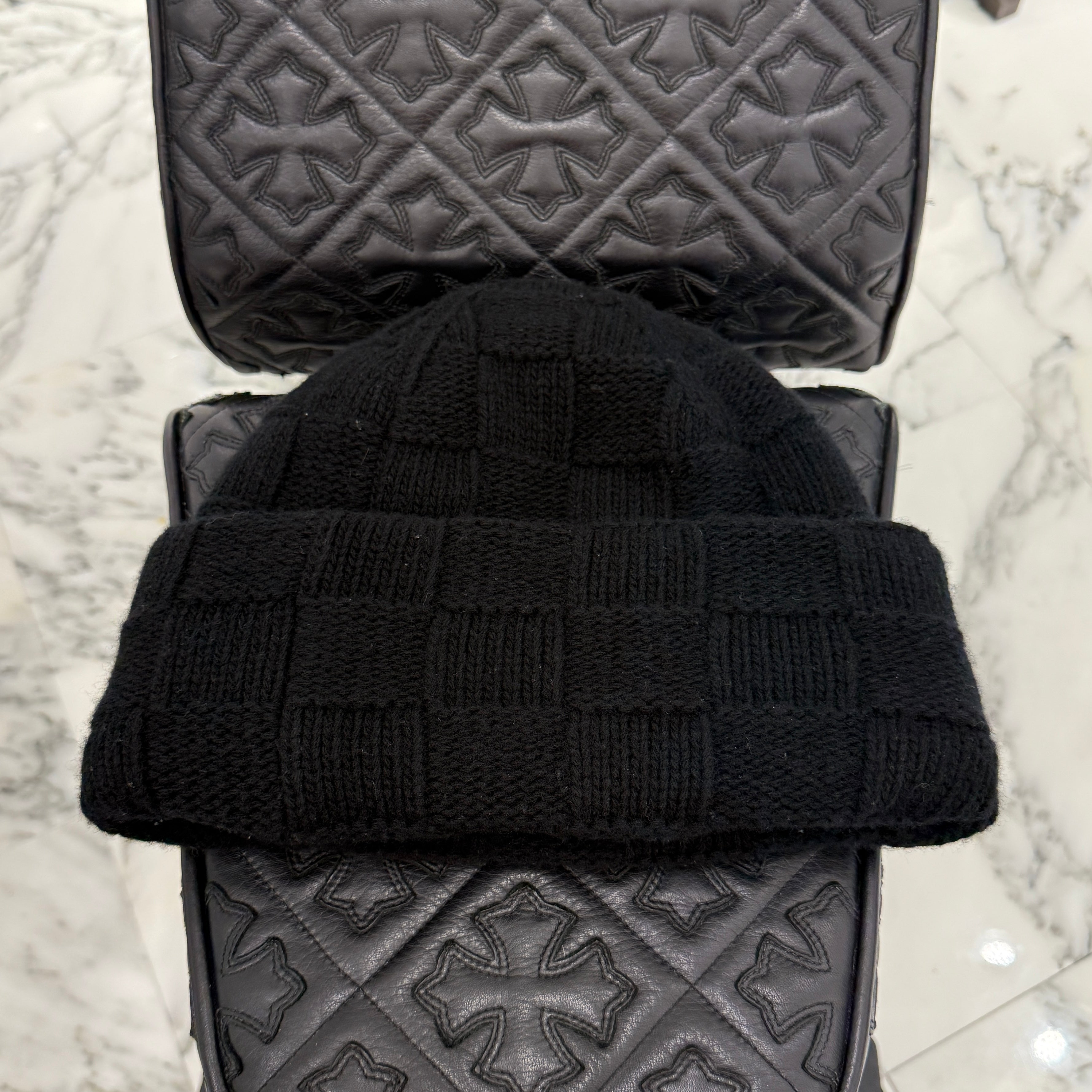 LOUIS VUITTON 2024SS Damier Pearl Wool Beanie M7336A Size S ルイヴィトン ダミエ パール ウールビーニー サイズS