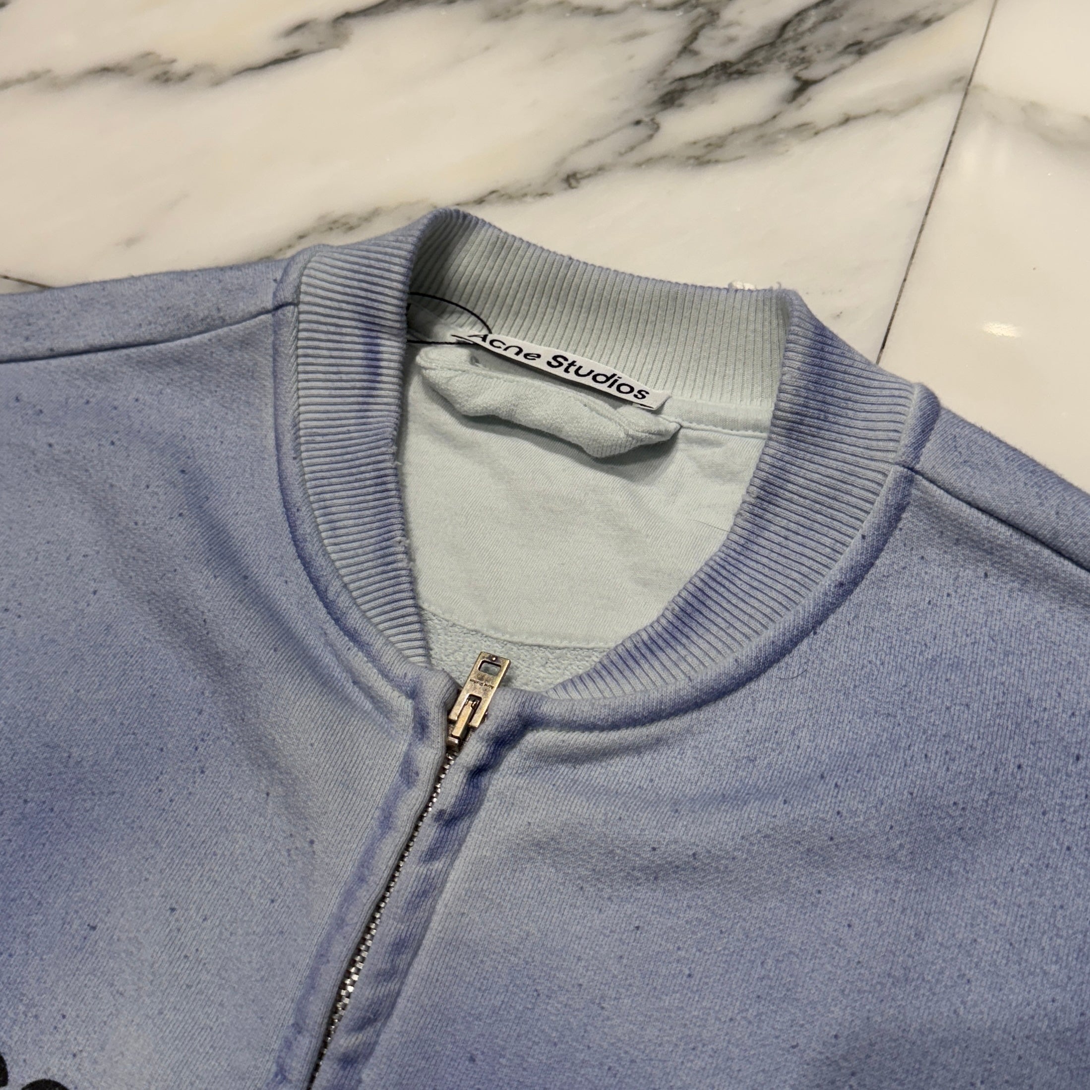 Acne Studios Logo Print Zip Up Sweat Shirt 