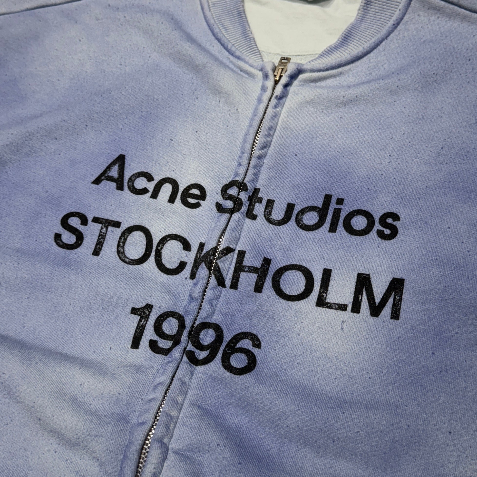 Acne Studios Logo Print Zip Up Sweat Shirt "Dusty Blue" FN-UX-SWEA000052 Size M アクネストゥディオズ ロゴプリント ジップアップスウェットシャツ サイズM