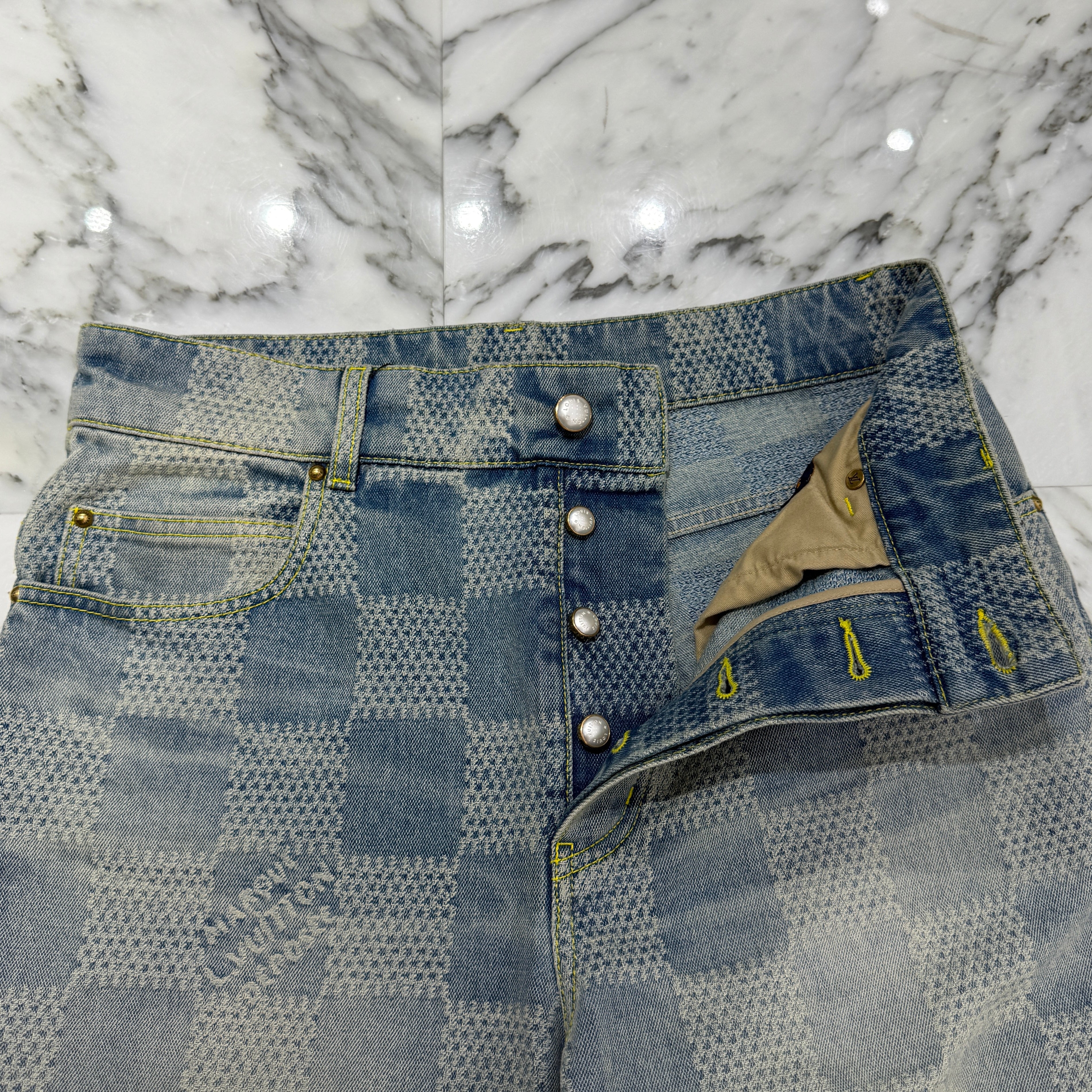 LOUIS VUITTON 2024SS Damier Denim Skate Jeans 1AFQGQ Size 29 ルイヴィトン ダミエ デニムスケートパンツ サイズ29