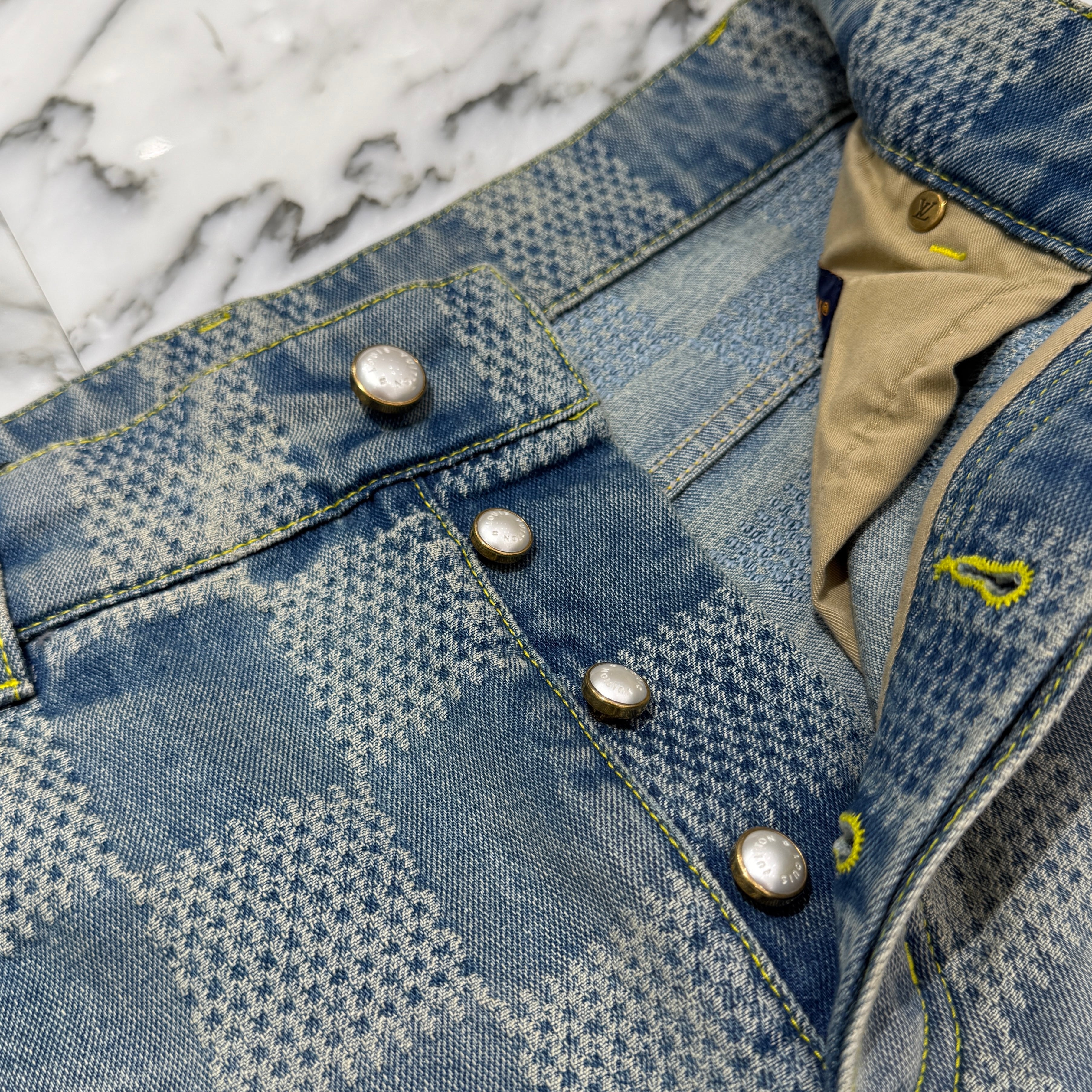 LOUIS VUITTON 2024SS Damier Denim Skate Jeans 1AFQGQ Size 29 ルイヴィトン ダミエ デニムスケートパンツ サイズ29