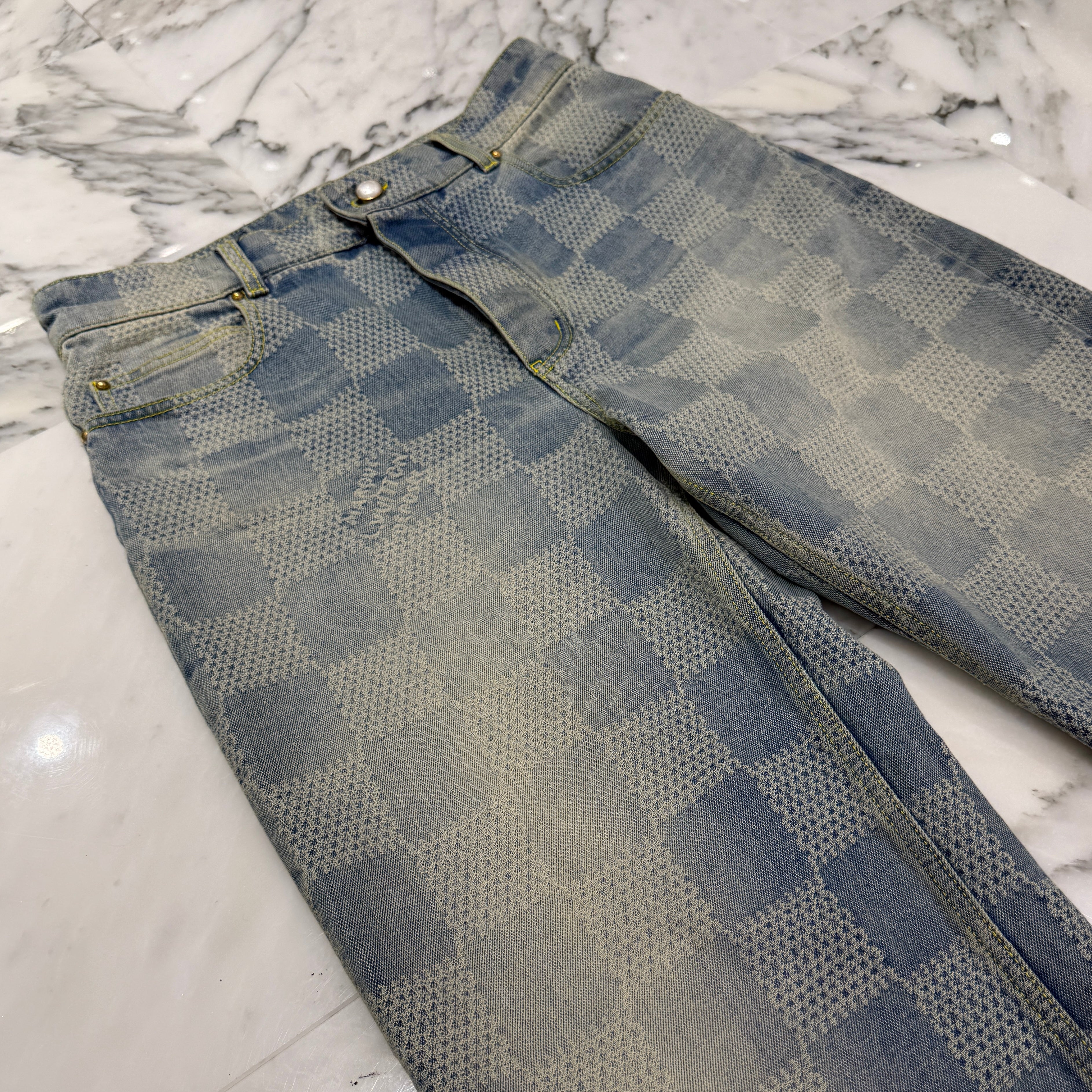 LOUIS VUITTON 2024SS Damier Denim Skate Jeans 1AFQGQ Size 29 ルイヴィトン ダミエ デニムスケートパンツ サイズ29