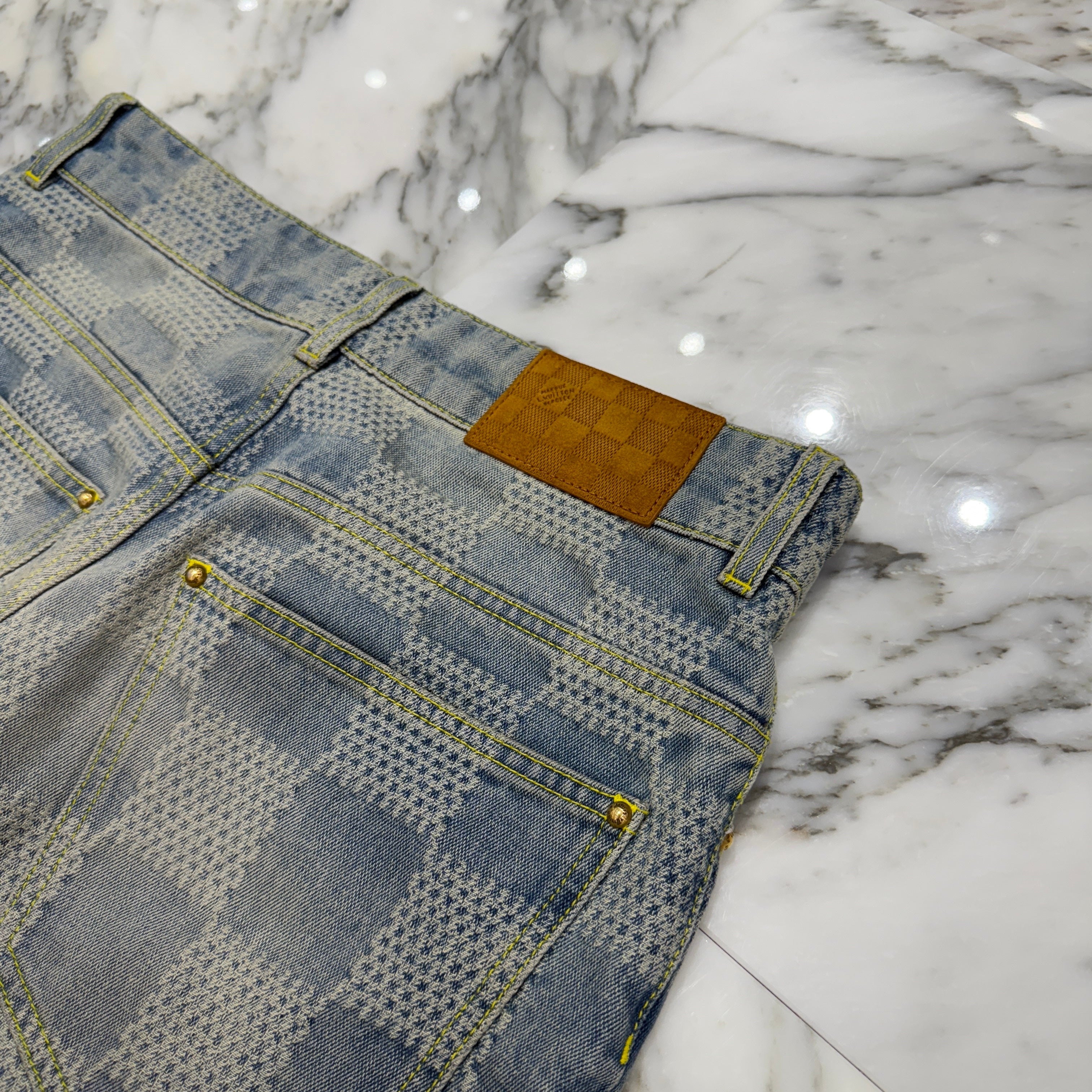 LOUIS VUITTON 2024SS Damier Denim Skate Jeans 1AFQGQ Size 29 ルイヴィトン ダミエ デニムスケートパンツ サイズ29