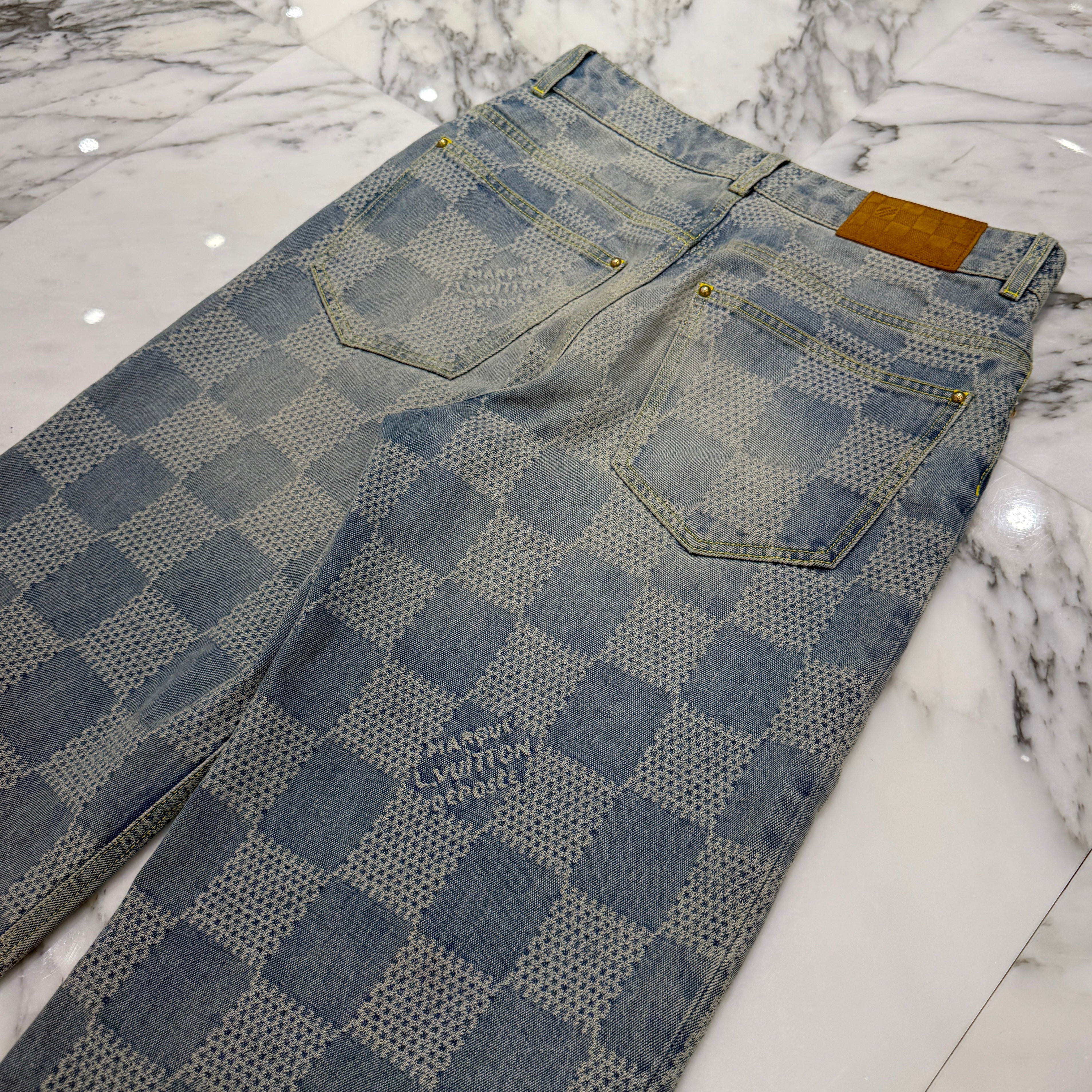 LOUIS VUITTON 2024SS Damier Denim Skate Jeans 1AFQGQ Size 29 ルイヴィトン ダミエ デニムスケートパンツ サイズ29