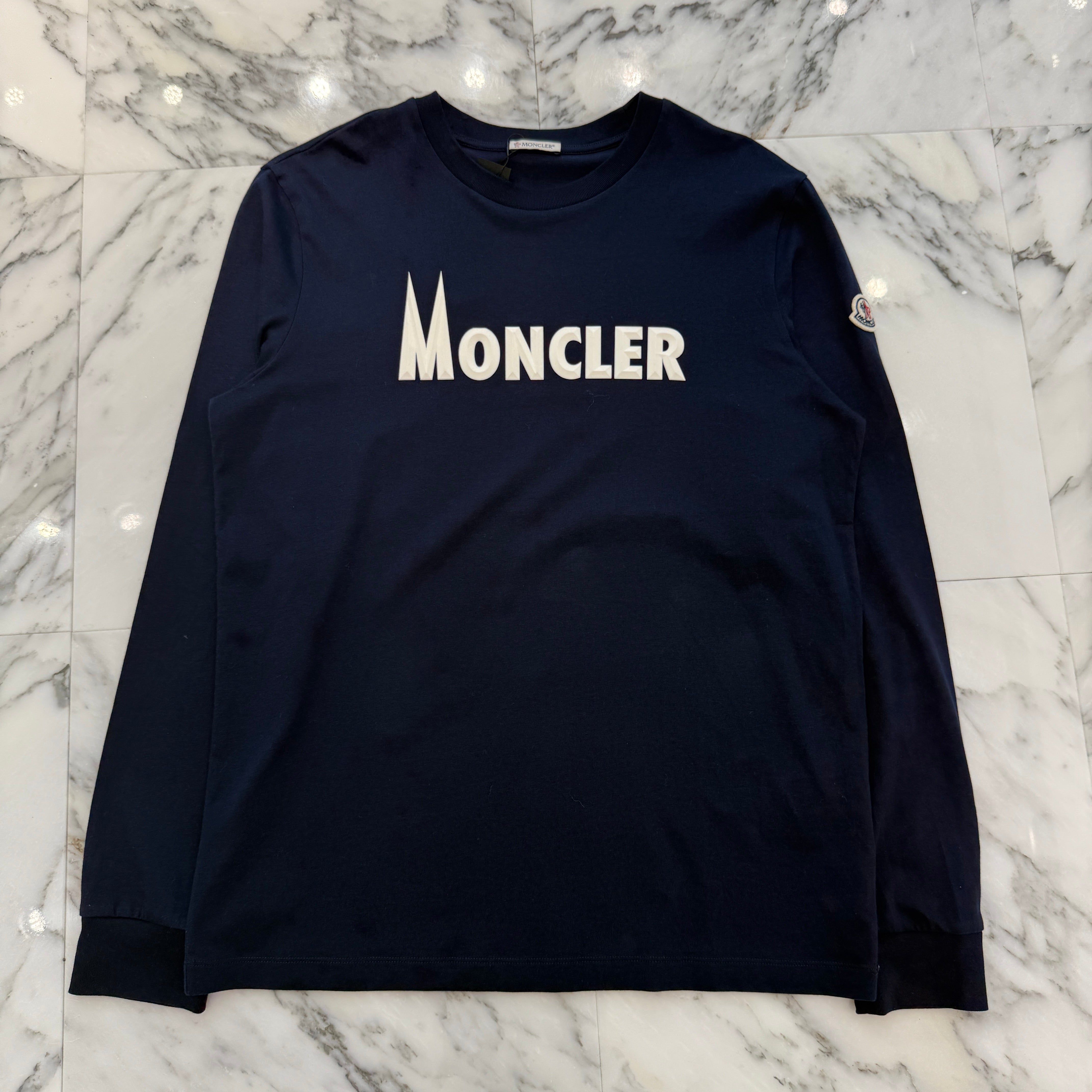 MONCLER 2024SS Rubber 3D Logo Long Sleeve Tee J10918D0008 829HP Size M モンクレール ラバー3Dロゴ ロングスリーブTシャツ サイズM