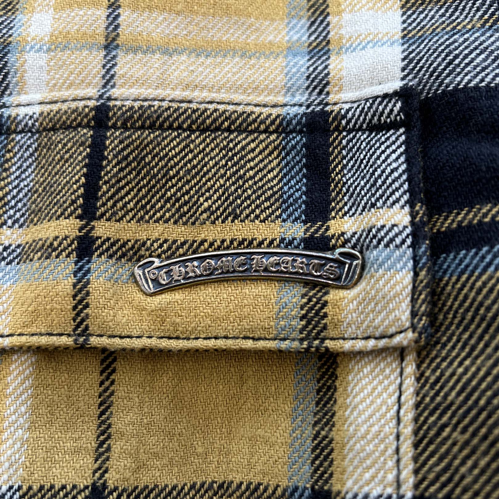 CHROME HEARTS Y NOT WORK DOG Flannel Check Shirt Jacket Size M クロムハーツ ワイノット ワークドッグ フランネル チェック シャツジャケット サイズM