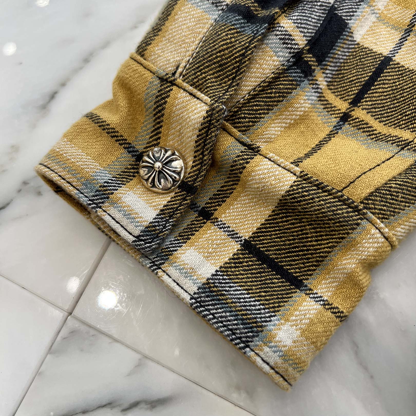 CHROME HEARTS Y NOT WORK DOG Flannel Check Shirt Jacket Size M クロムハーツ ワイノット ワークドッグ フランネル チェック シャツジャケット サイズM