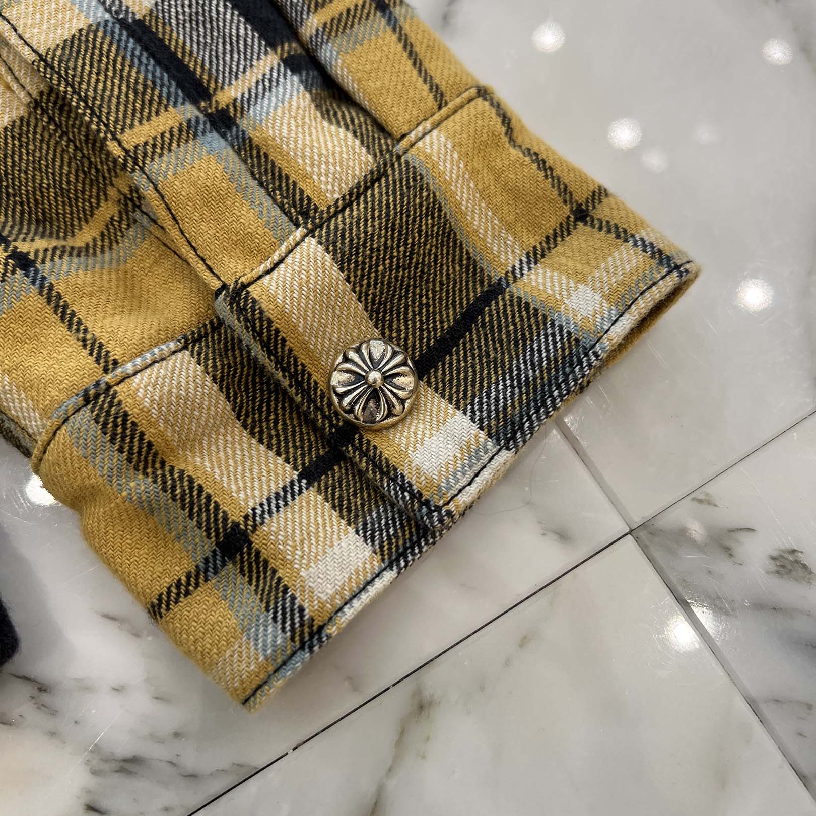 CHROME HEARTS Y NOT WORK DOG Flannel Check Shirt Jacket Size M クロムハーツ ワイノット ワークドッグ フランネル チェック シャツジャケット サイズM