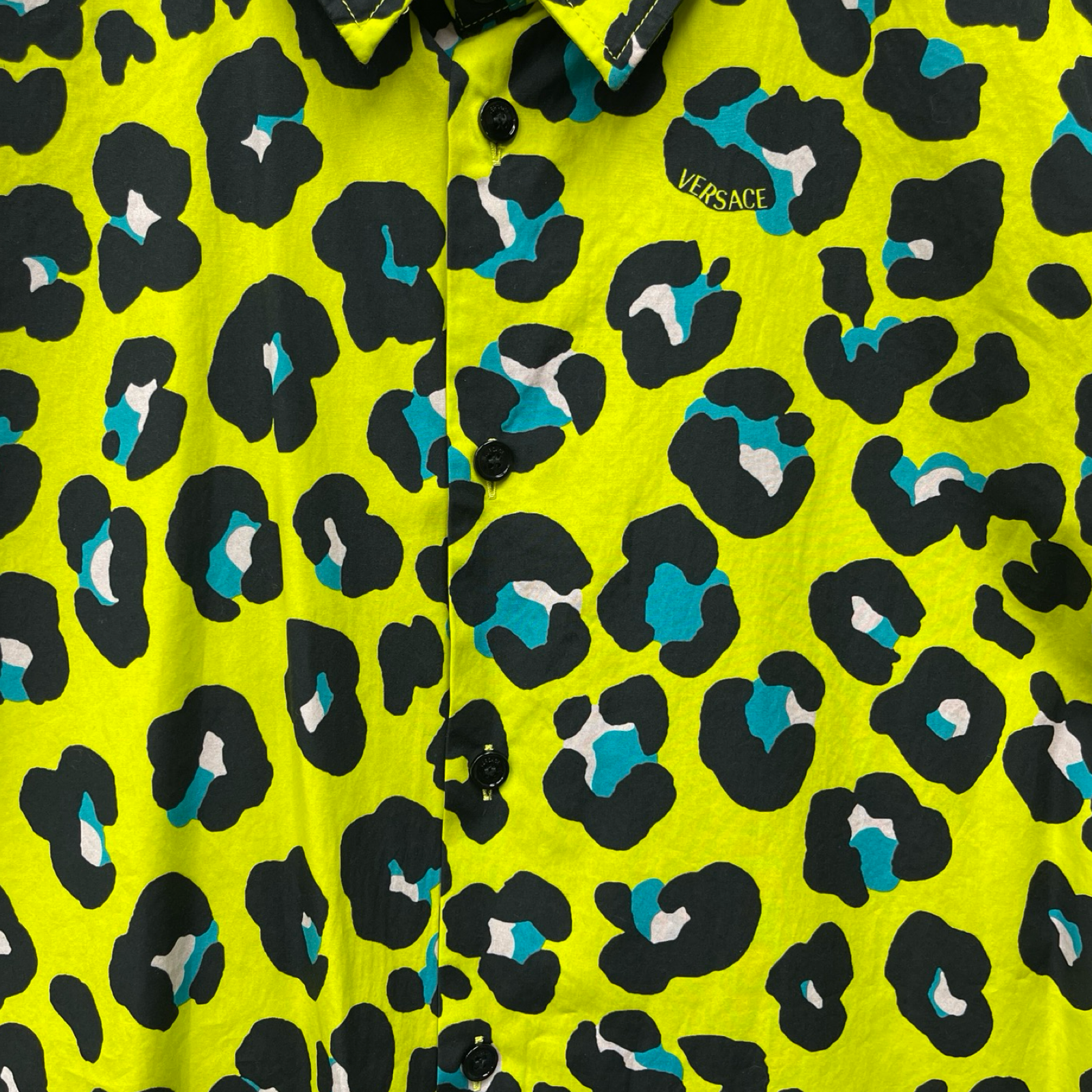 VERSACE 2022SS Leopard Shirt 1006729-1A04678 Size 56