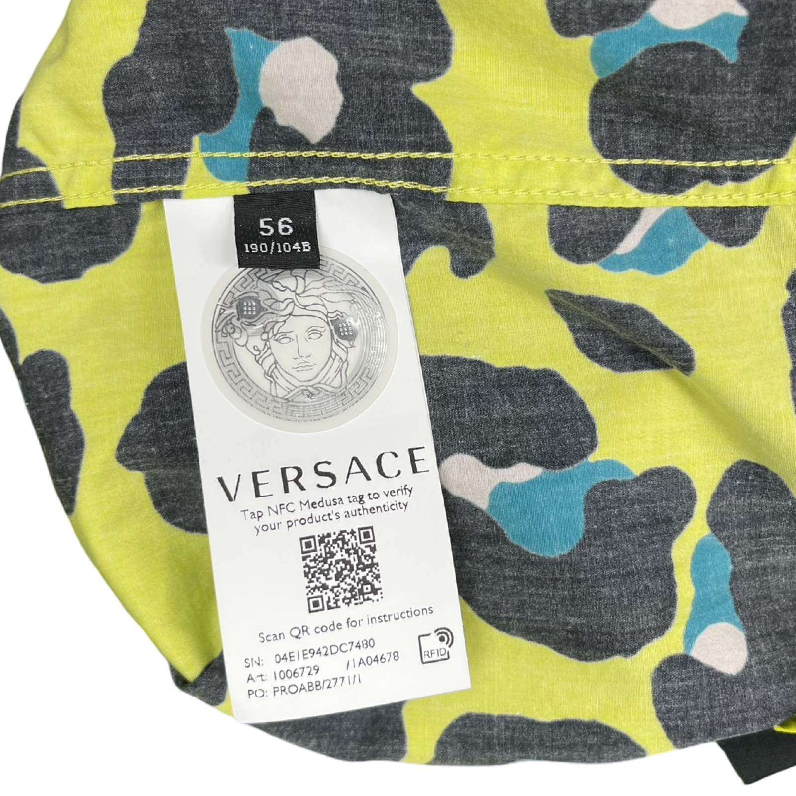 VERSACE 2022SS Leopard Shirt 1006729-1A04678 Size 56