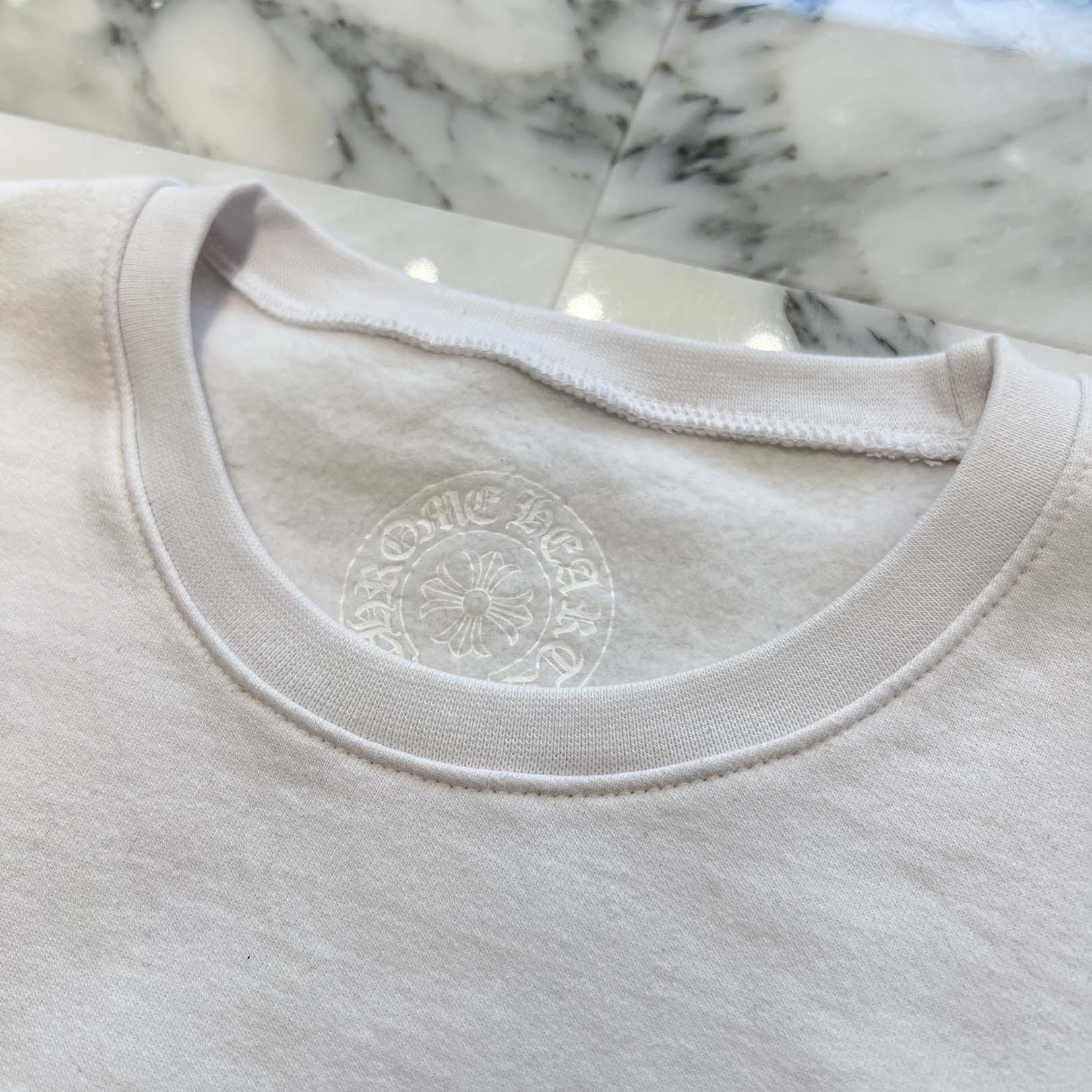 CHROME HEARTS Floral Cross Horseshoe Crewneck Sweat Shirts Size XL クロムハーツ フローラルクロス ホースシュー クルーネック スウェットシャツ サイズXL