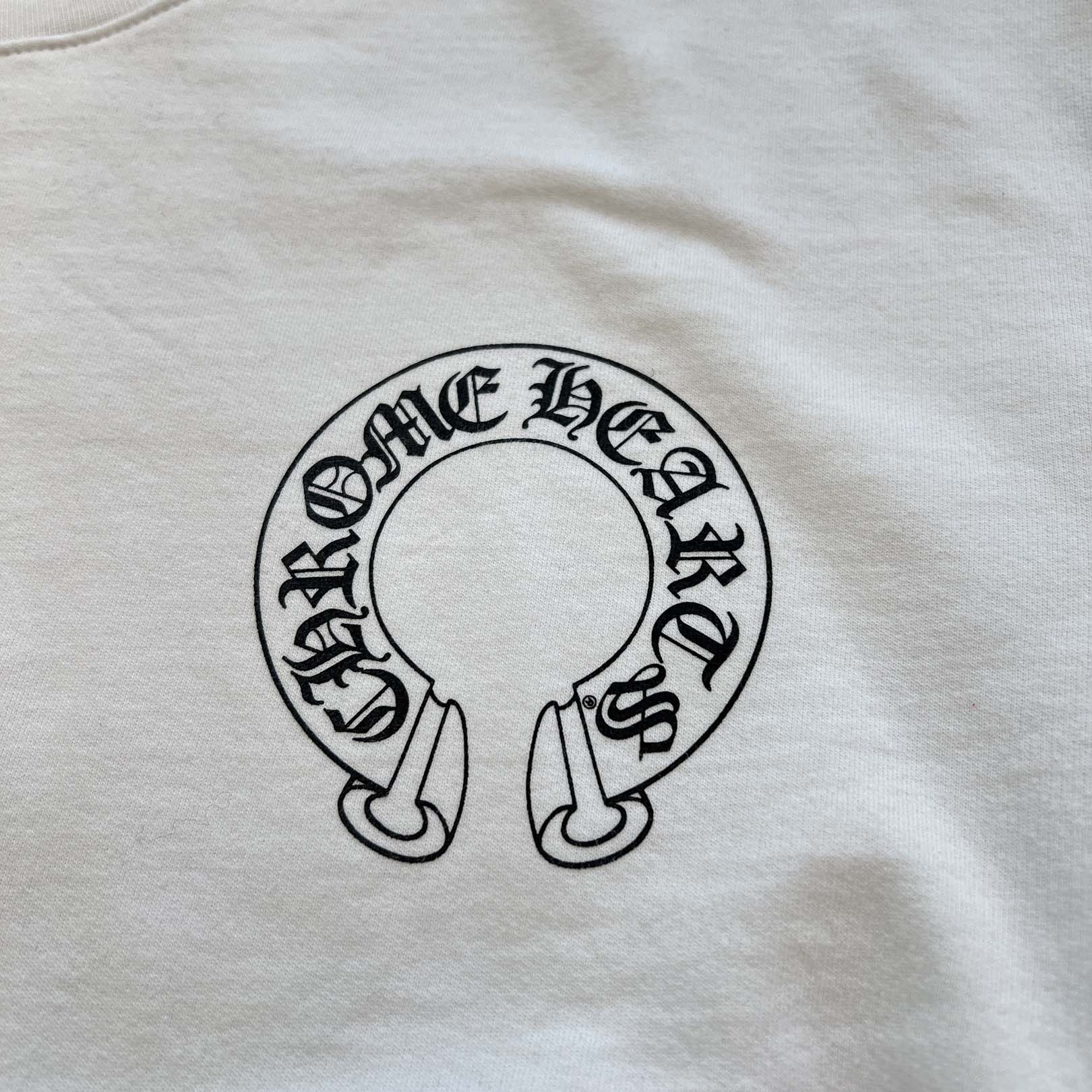 CHROME HEARTS Floral Cross Horseshoe Crewneck Sweat Shirts Size XL クロムハーツ フローラルクロス ホースシュー クルーネック スウェットシャツ サイズXL