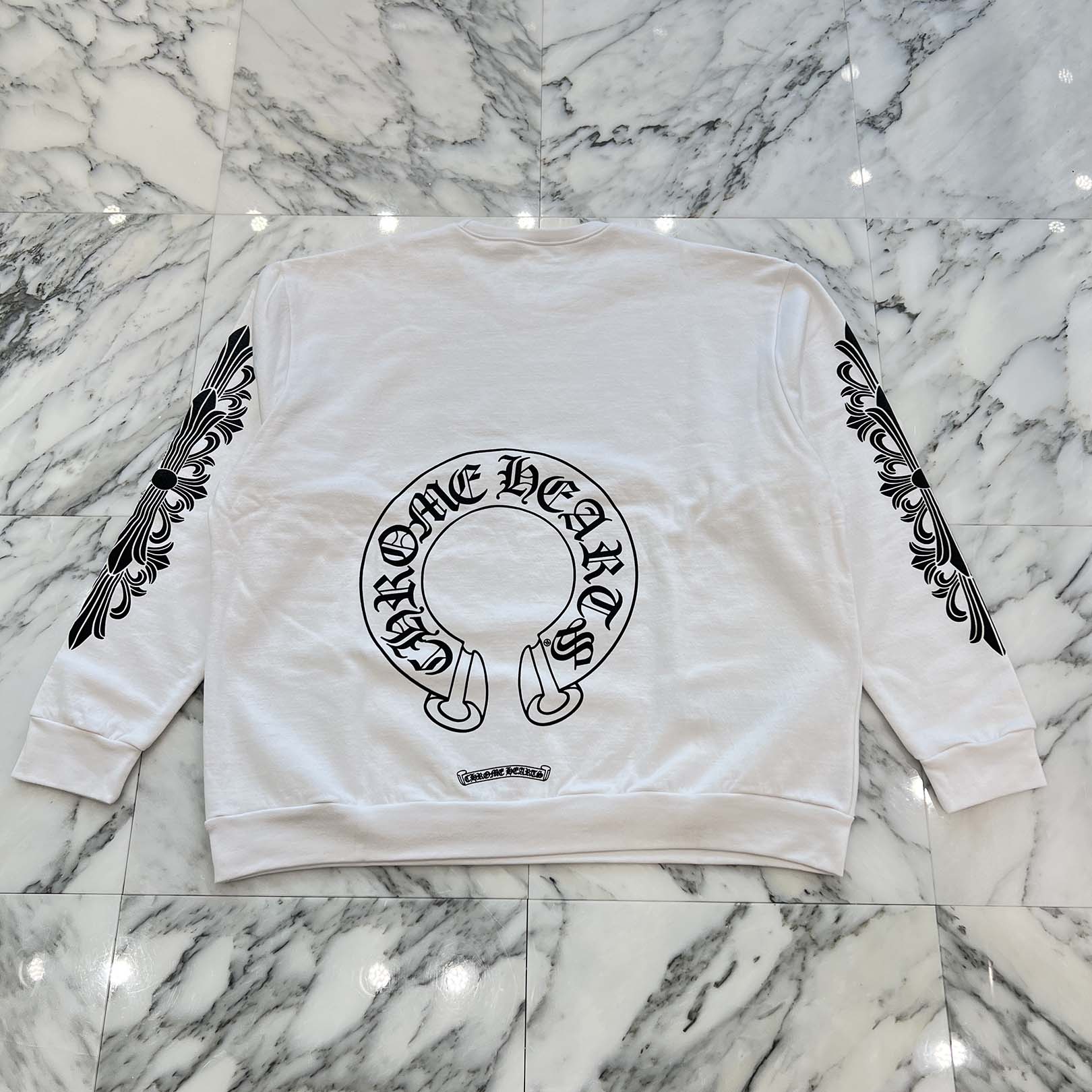 CHROME HEARTS Floral Cross Horseshoe Crewneck Sweat Shirts Size