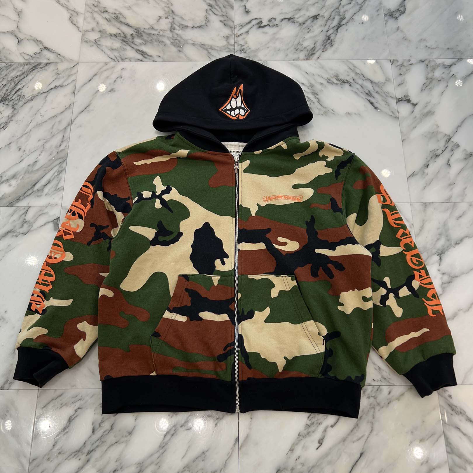 CHROME HEARTS × MATTY BOY 2022SS PPO CAUTION Zip Up Hoodie Size L クロムハーツ × マッティボーイ コーション ジップアップフーディ サイズL